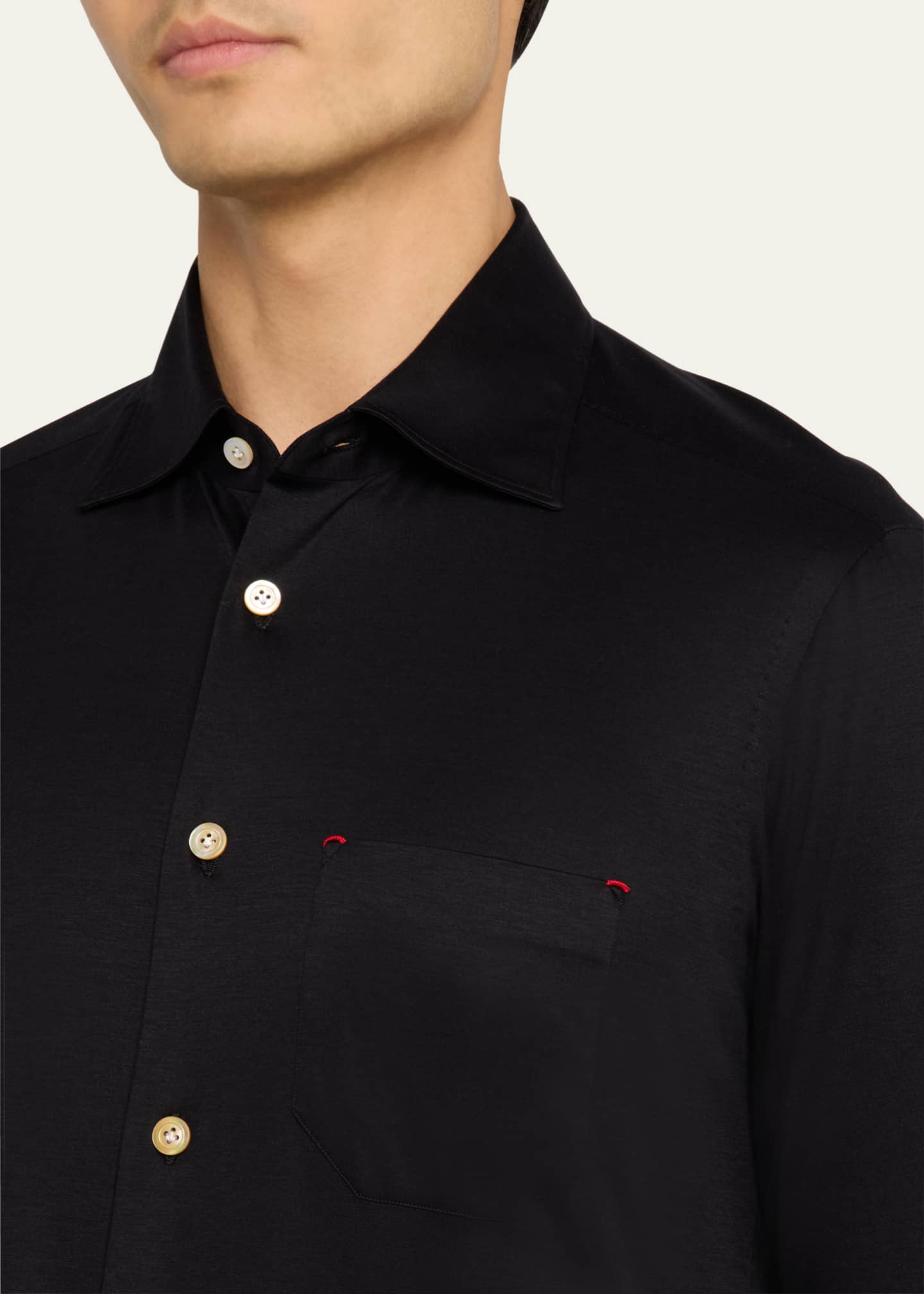 Kiton Men's Nerano Stretch Sport Shirt Image 5 of 5