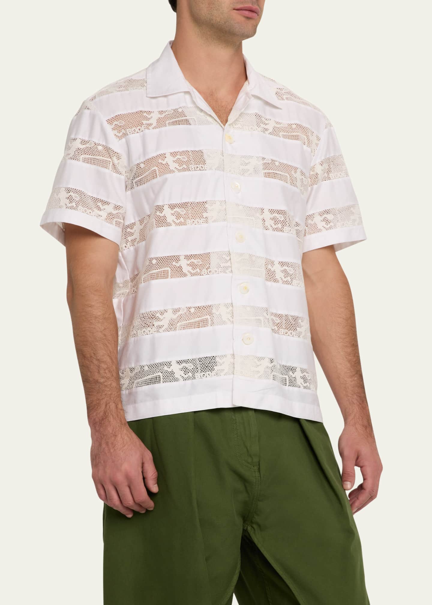 Bode Men's Tennis Lace Camp Shirt Image 4 of 5