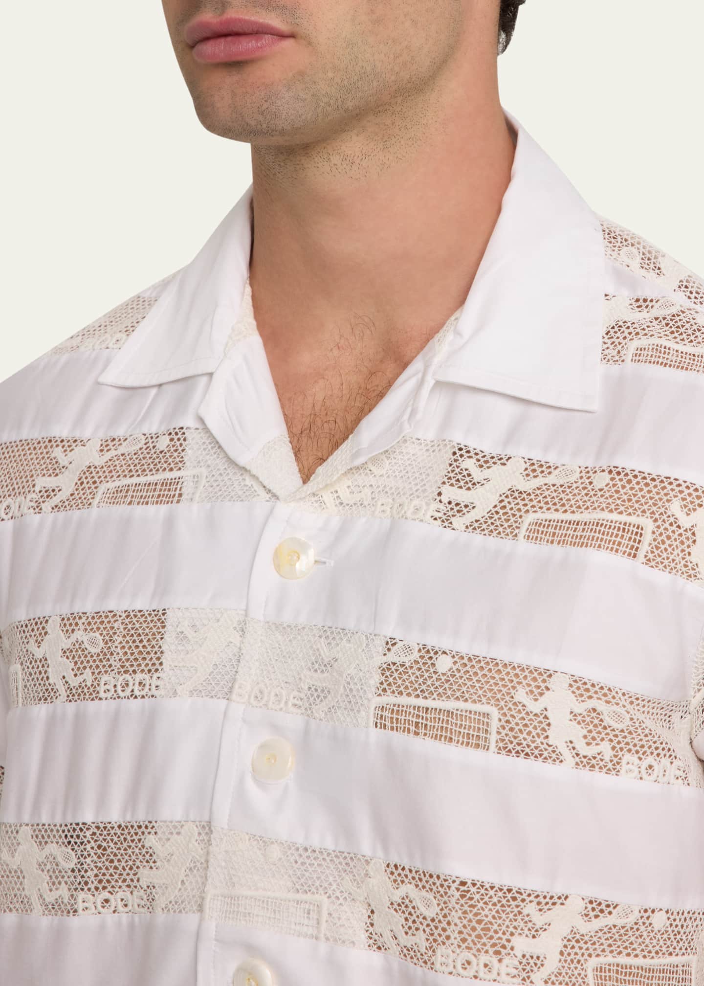 Bode Men's Tennis Lace Camp Shirt Image 5 of 5