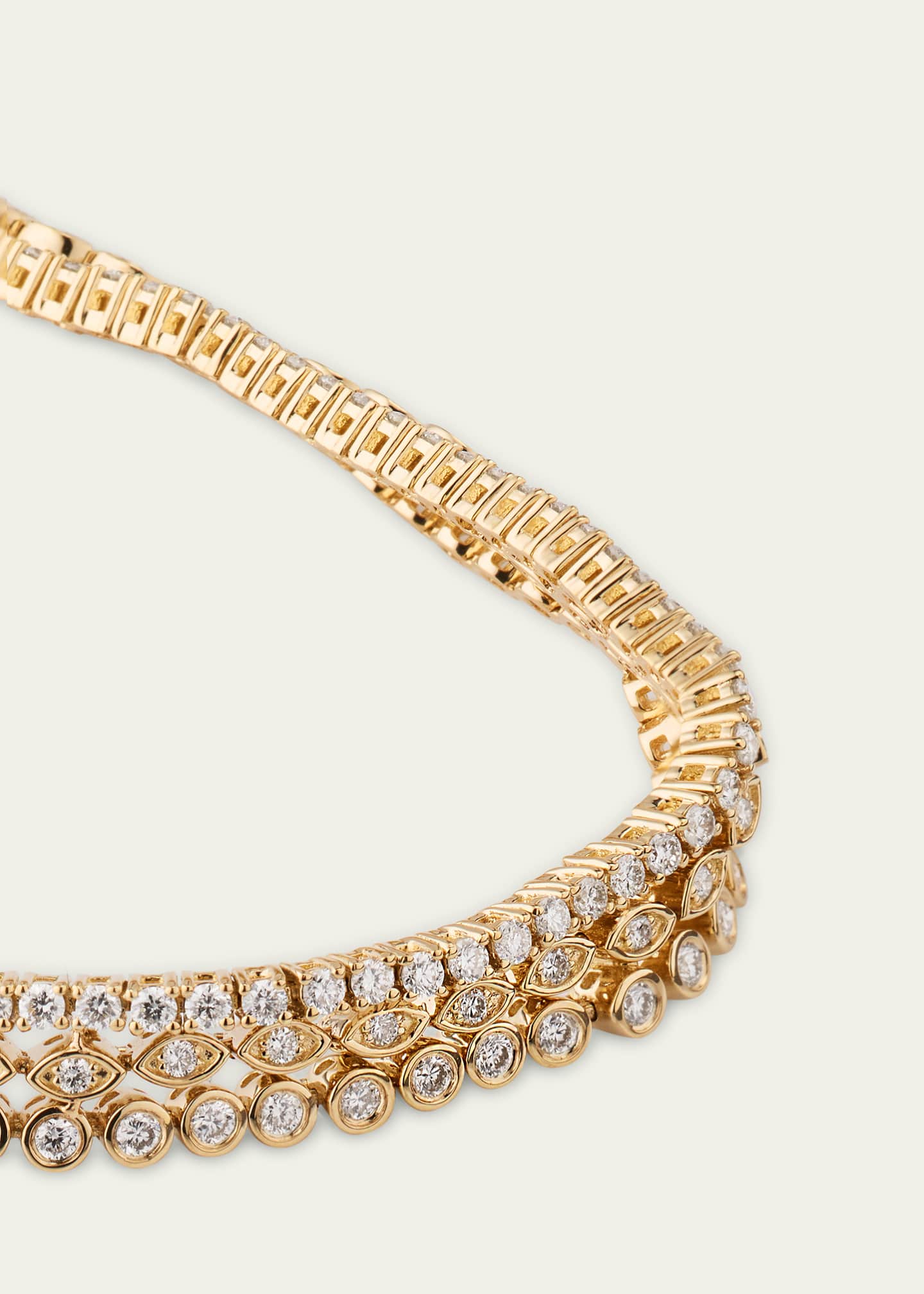 Sydney Evan 14K Yellow Gold Trio Chain Diamond Bracelet Bergdorf Goodman