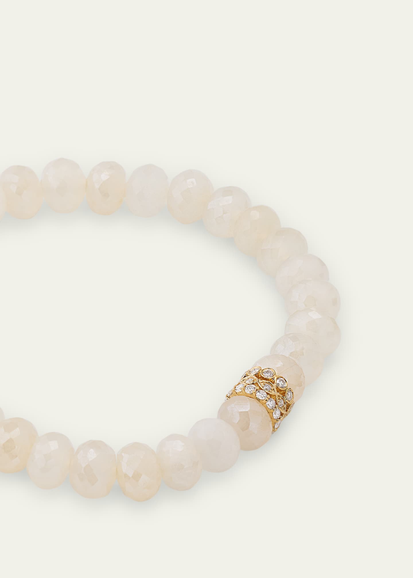 Sydney Evan 14K Yellow Gold Diamond Trio Rondelle on Champagne Chalcedony Beaded Bracelet Image 3 of 4