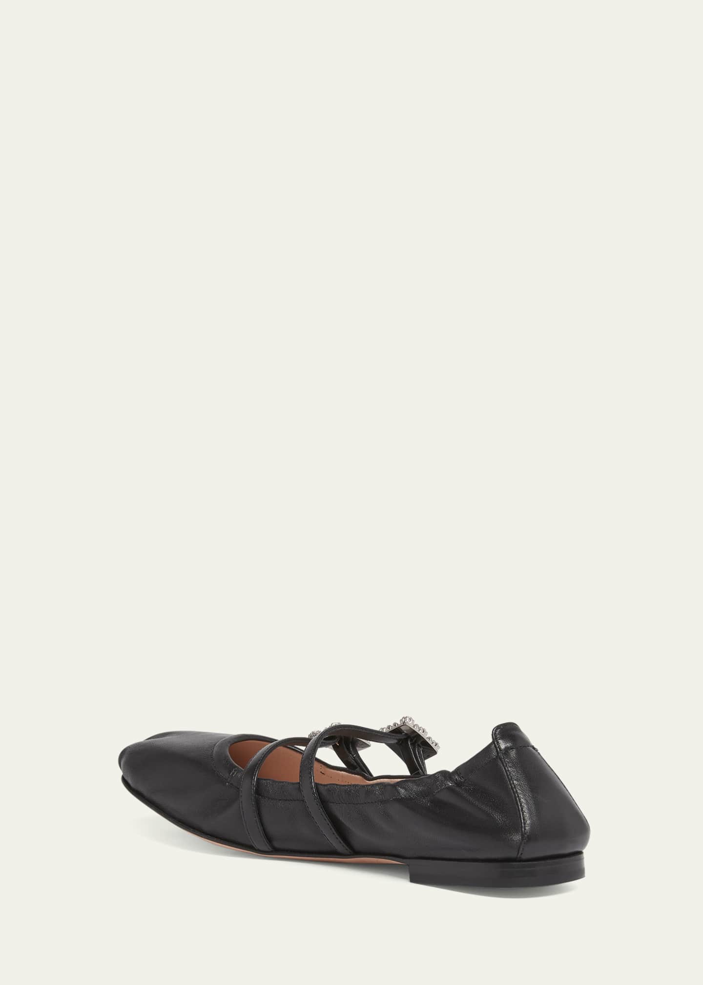 Roger Vivier Calfskin Dual Buckle Ballerina Flats Image 4 of 5