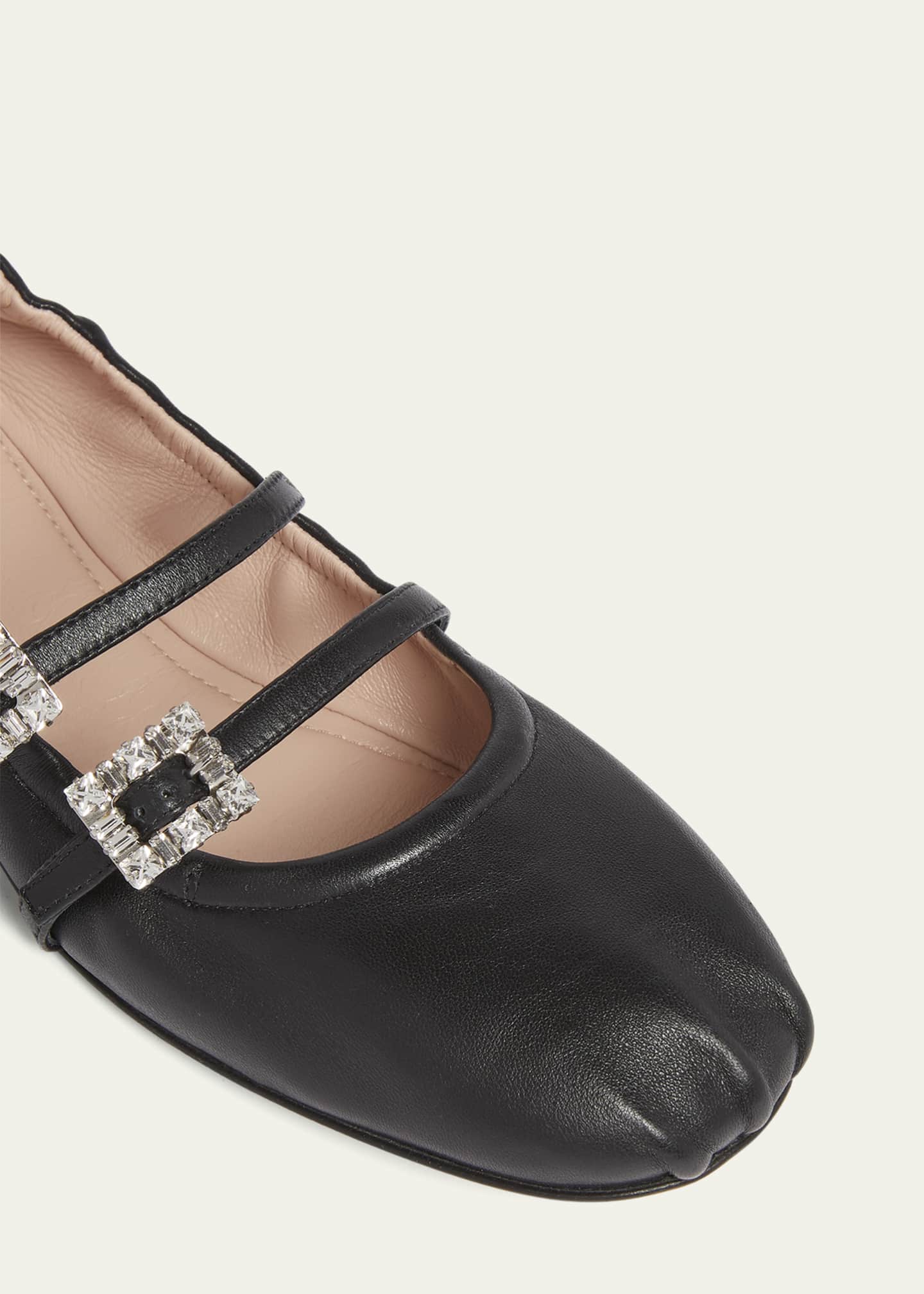Roger Vivier Calfskin Dual Buckle Ballerina Flats Image 5 of 5