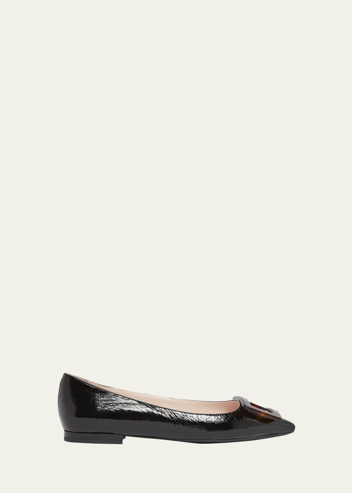 Roger Vivier Gommettine Patent Buckle Ballerina Flats Image 1 of 5