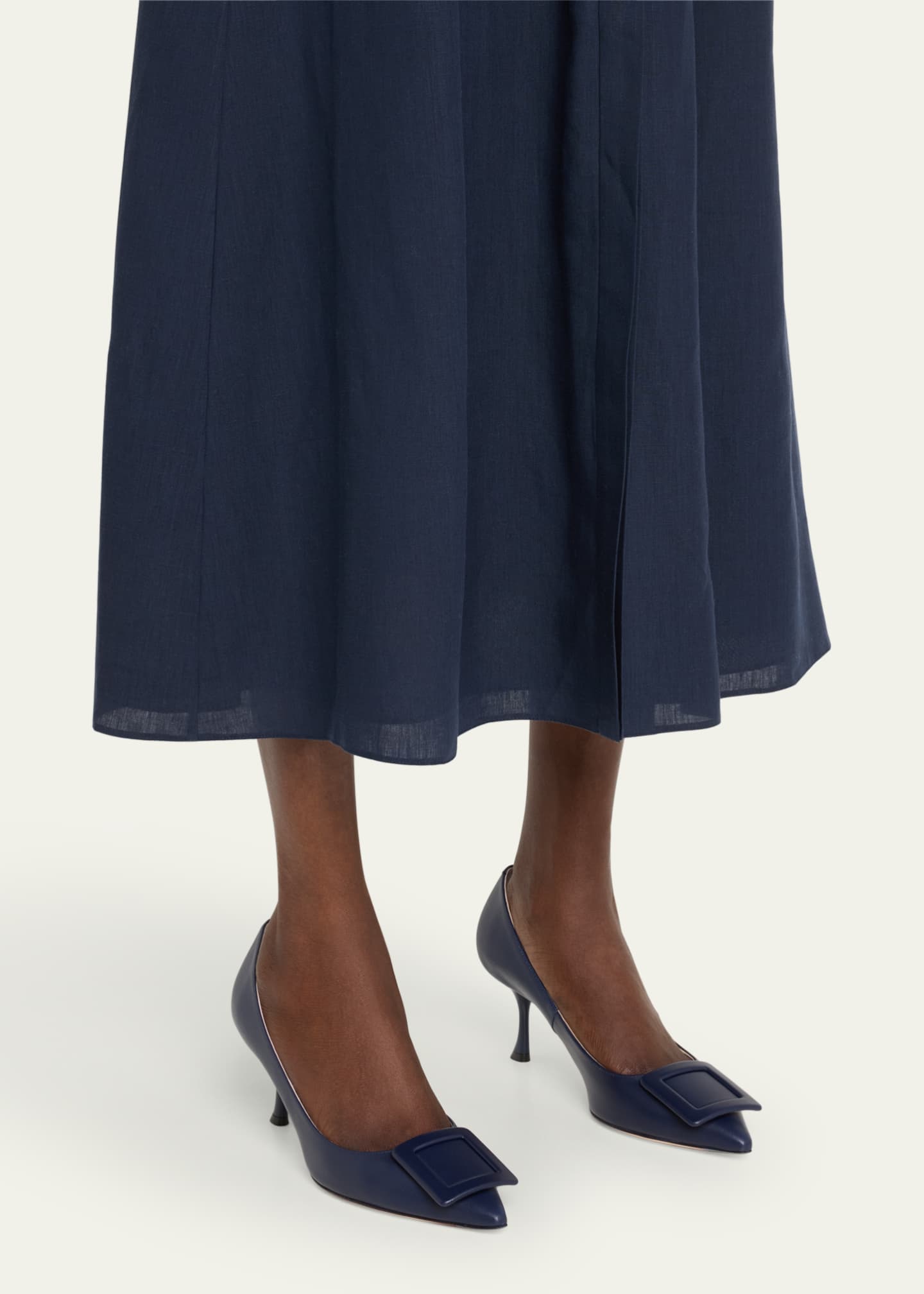 Roger Vivier Viv In The City Leather Buckle Pumps Image 2 of 5