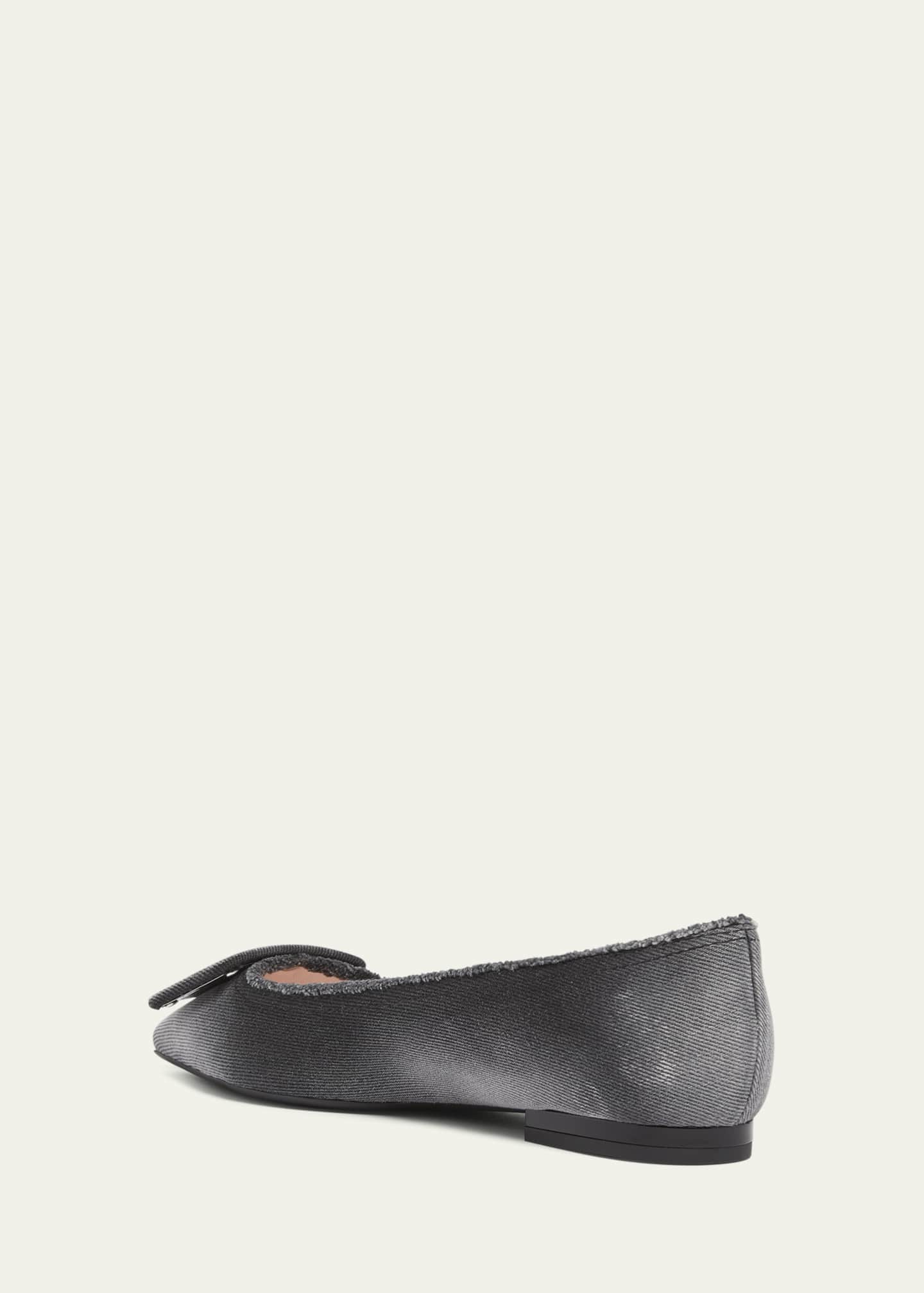 Roger Vivier Gommettine Denim Buckle Ballerina Flats Image 2 of 3