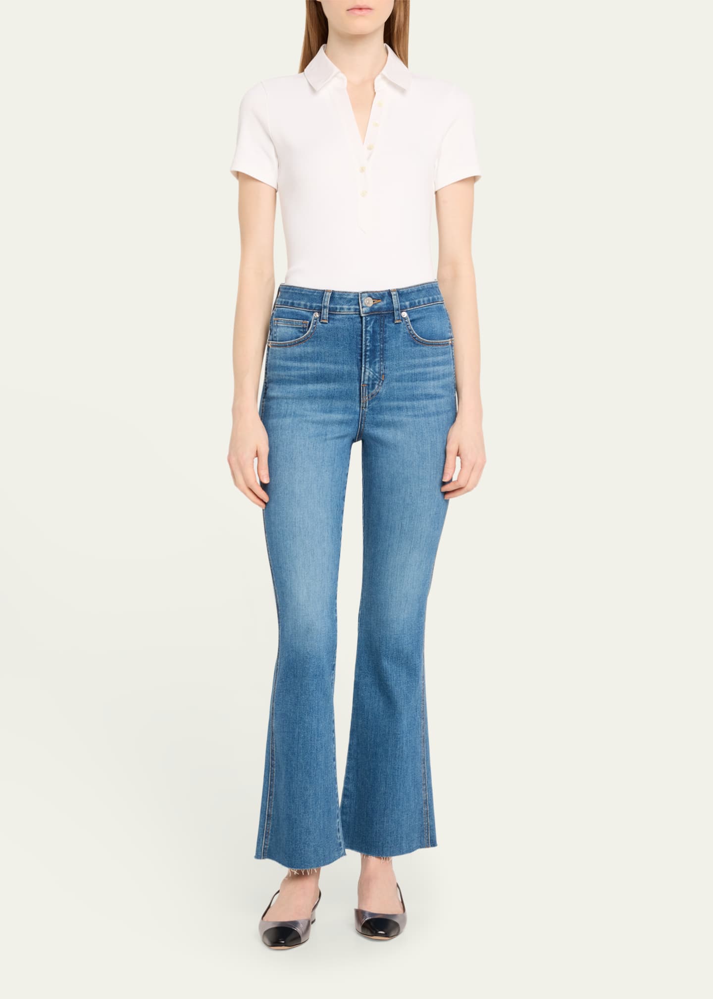 Veronica Beard Kearney Short-Sleeve Polo Top Image 2 of 5