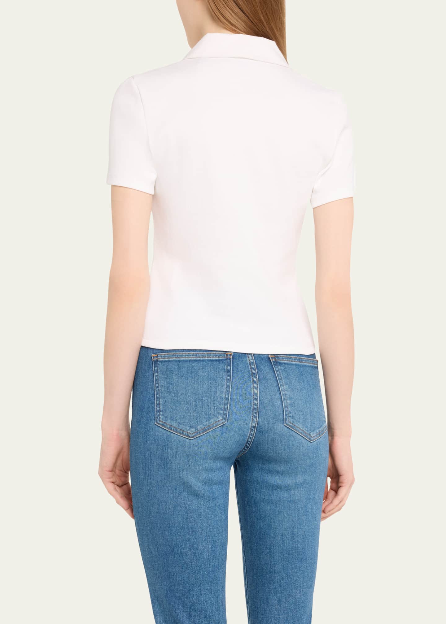 Veronica Beard Kearney Short-Sleeve Polo Top Image 3 of 5