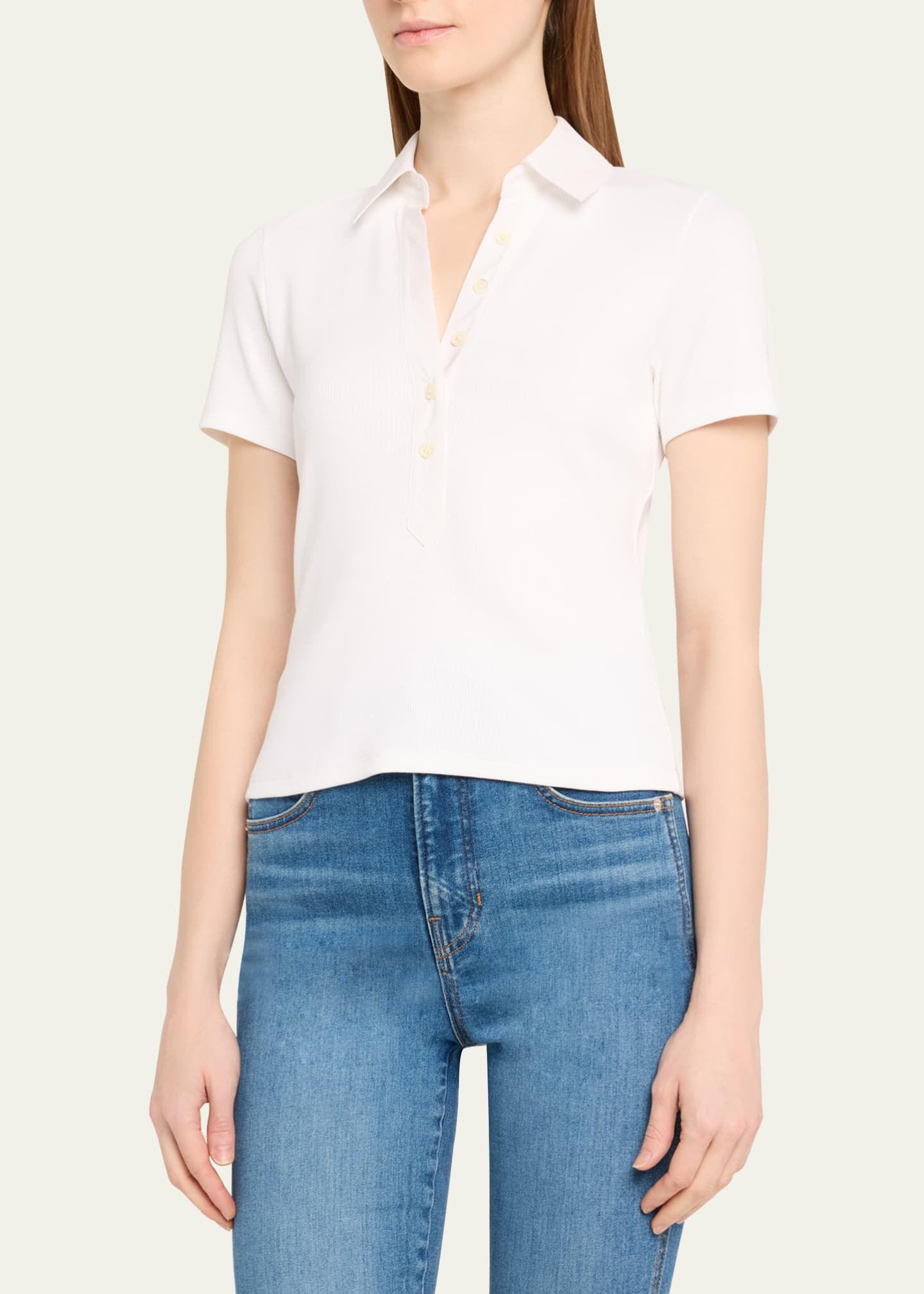 Veronica Beard Kearney Short-Sleeve Polo Top Image 4 of 5