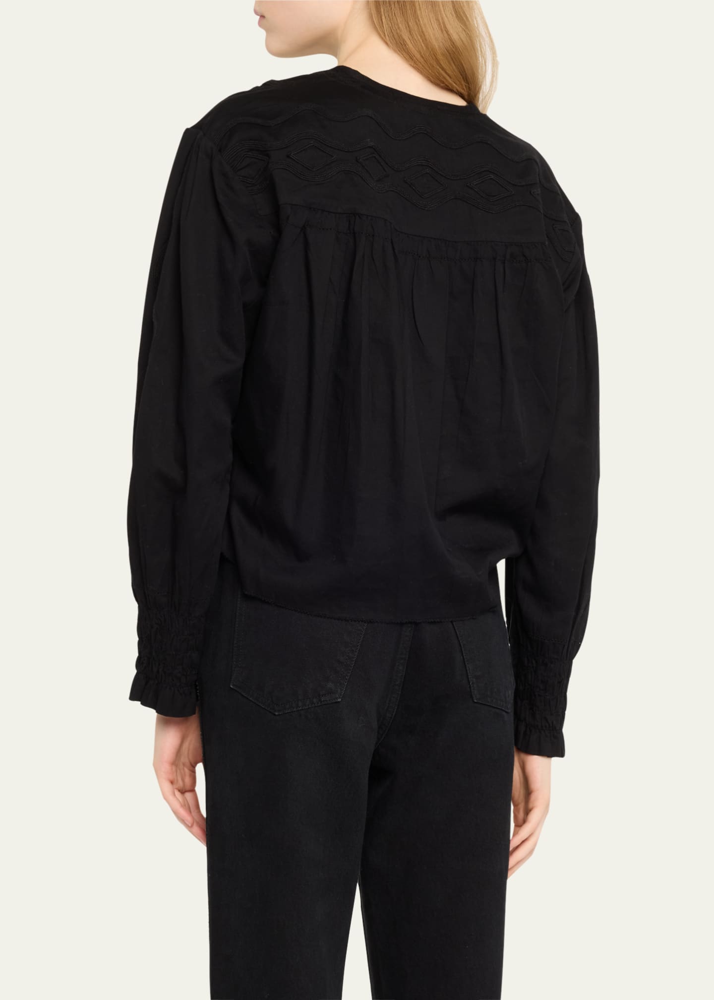 Iro Ornella Embroidered V-Neck Top Image 3 of 5