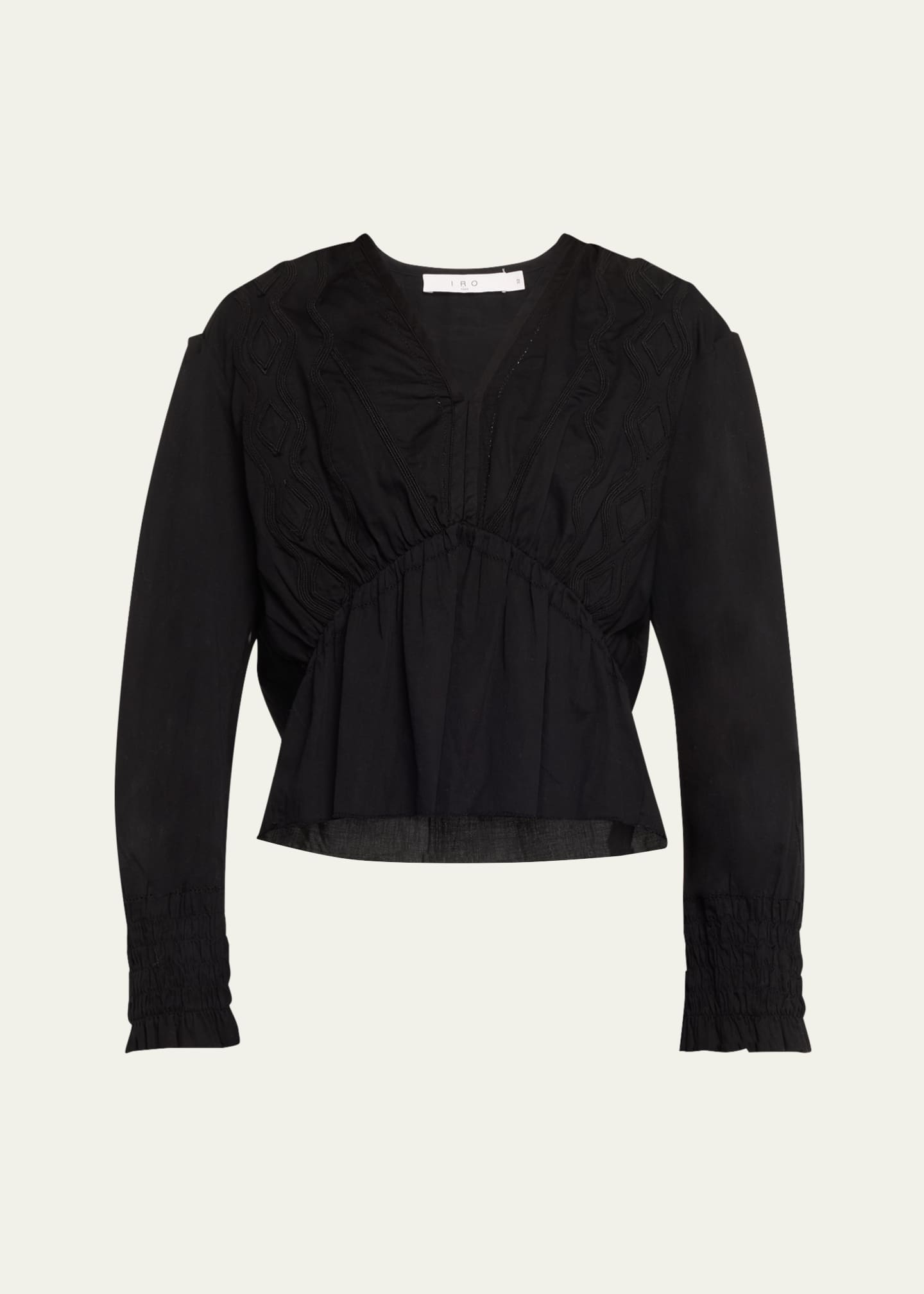 Iro Ornella Embroidered V-Neck Top Image 1 of 5