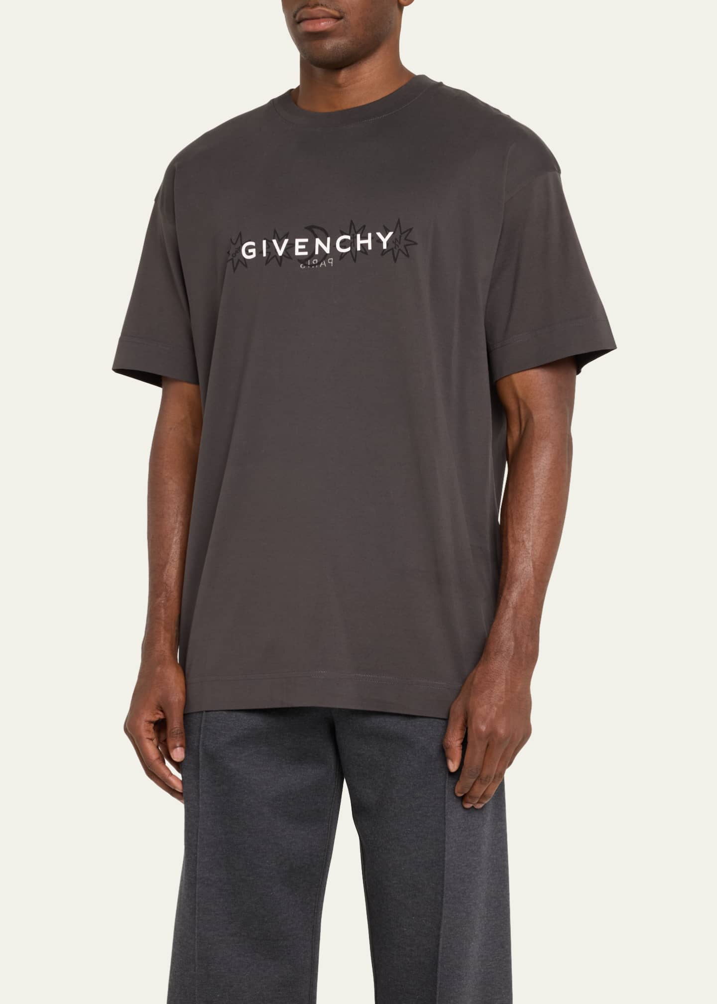 Givenchy Men s Short Sleeve Logo T Shirt with Graphic Back Bergdorf Goodman