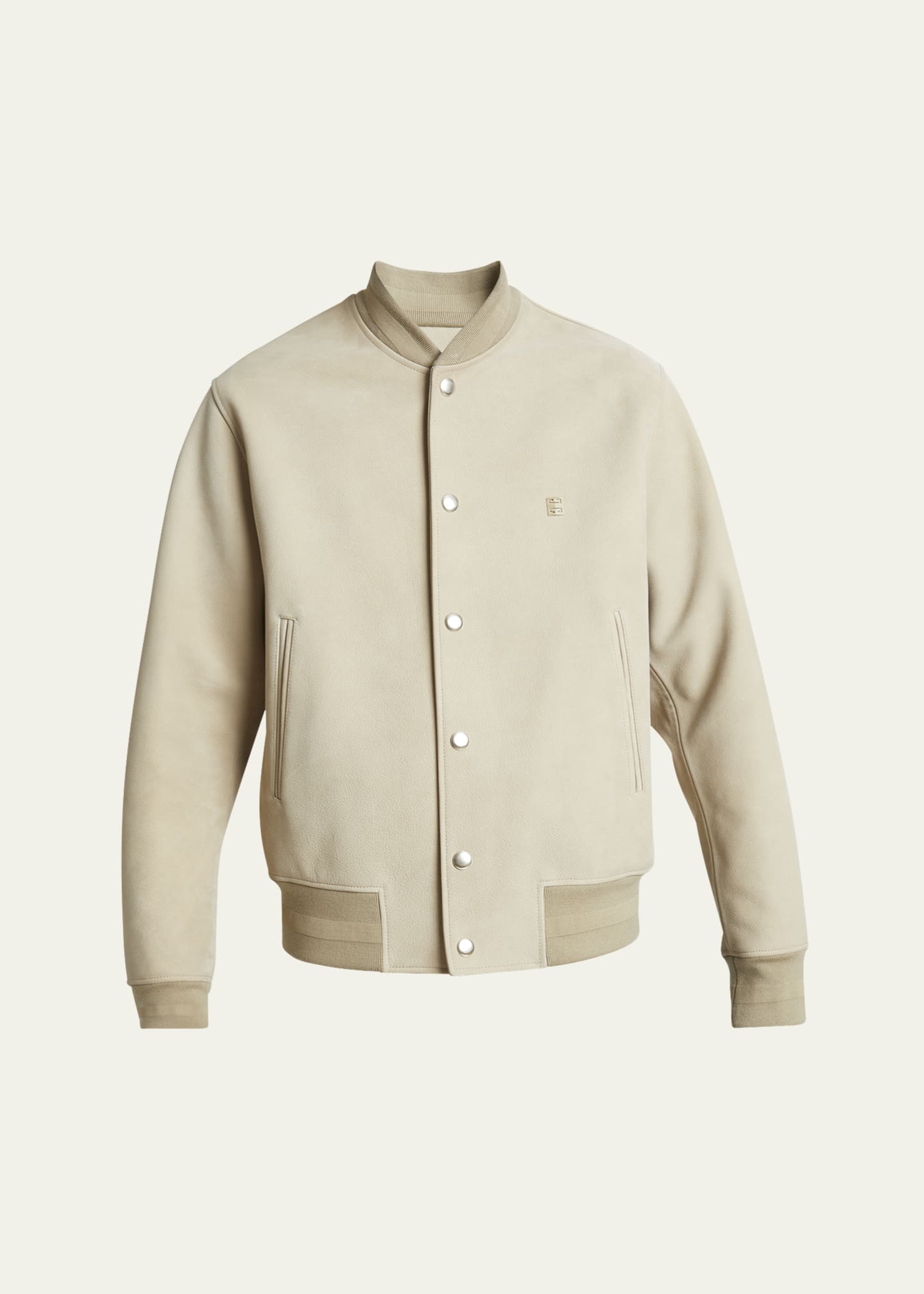 Givenchy Men's Tonal Leather Varsity Jacket Image 1 of 5
