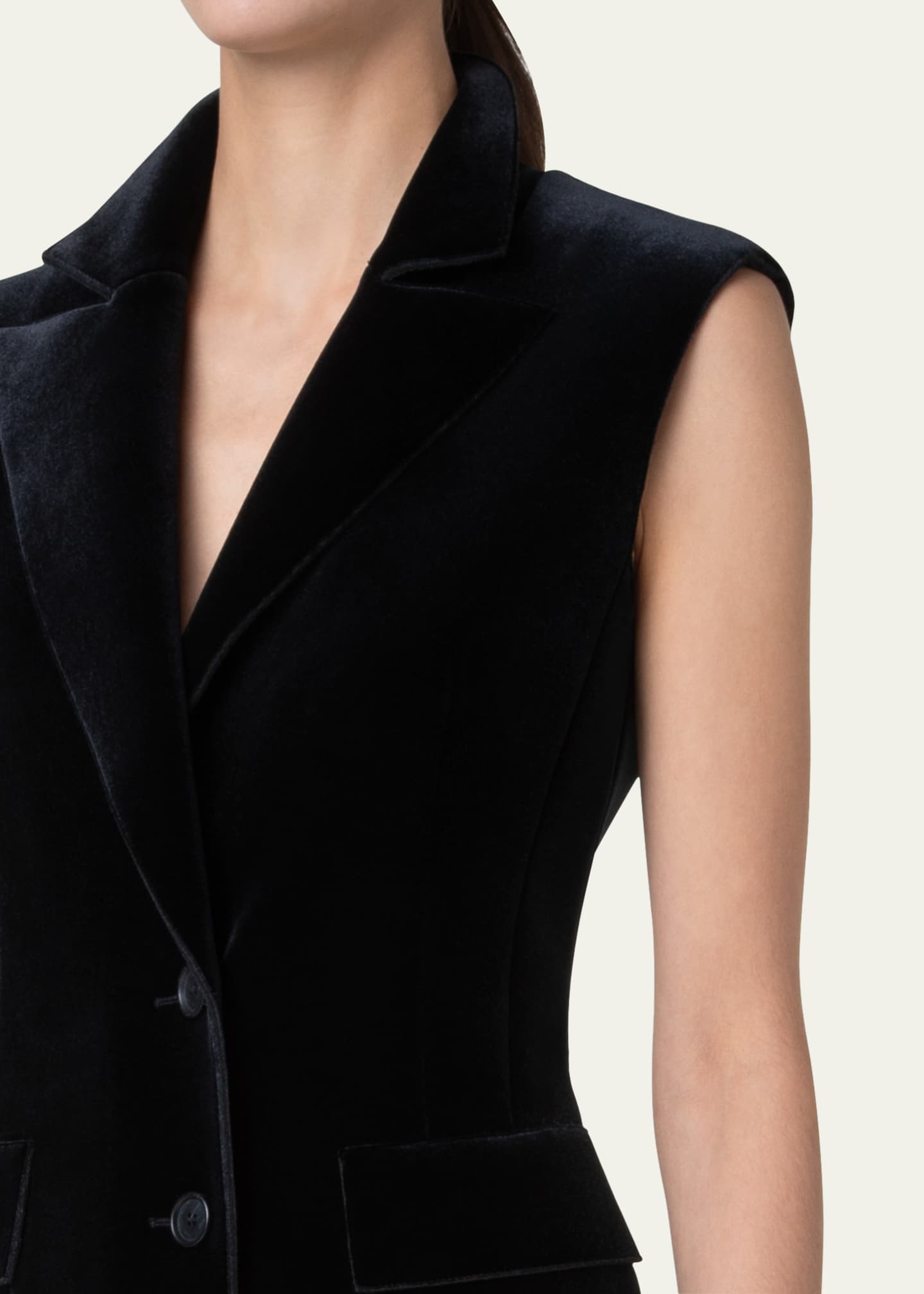Akris Neoprene Velvet Tuxedo Gown