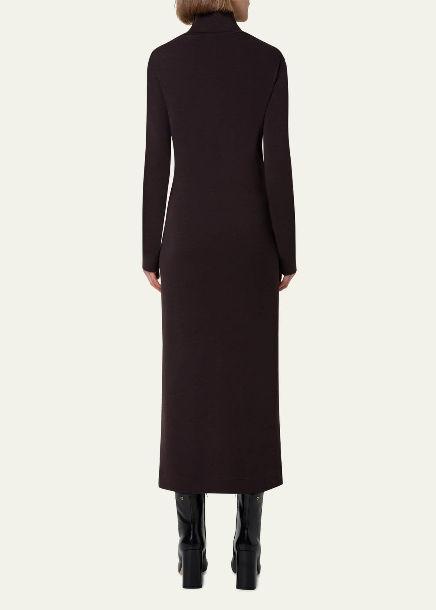 Akris Tube Turtleneck Wool Jersey Midi Dress Image 3 of 5