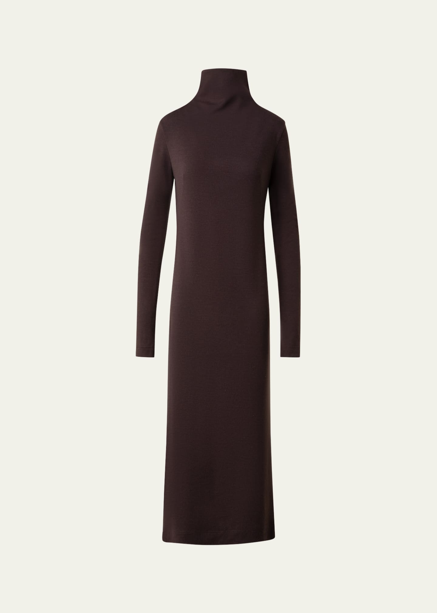 Akris Tube Turtleneck Wool Jersey Midi Dress Image 1 of 5