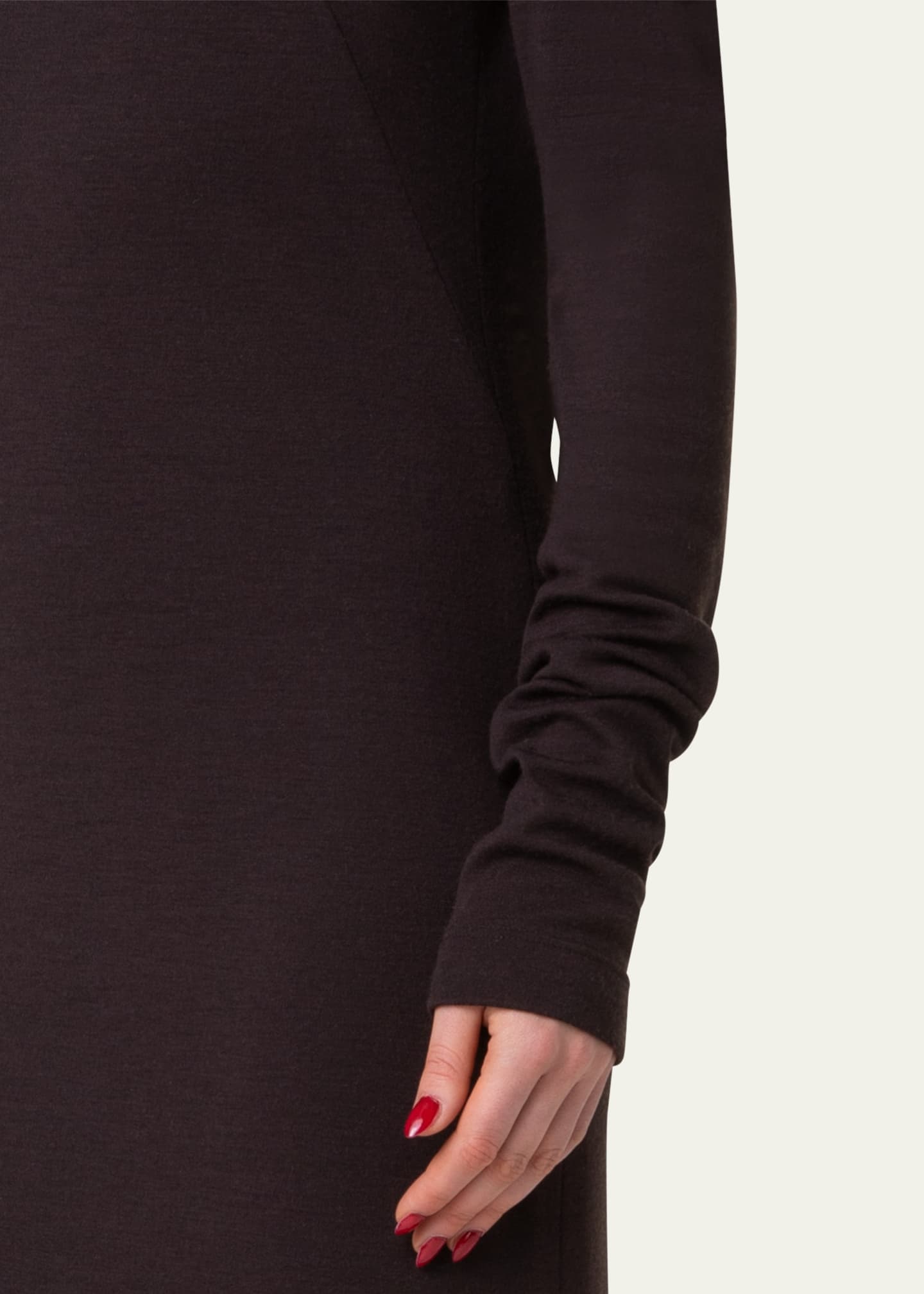 Akris Tube Turtleneck Wool Jersey Midi Dress Image 5 of 5