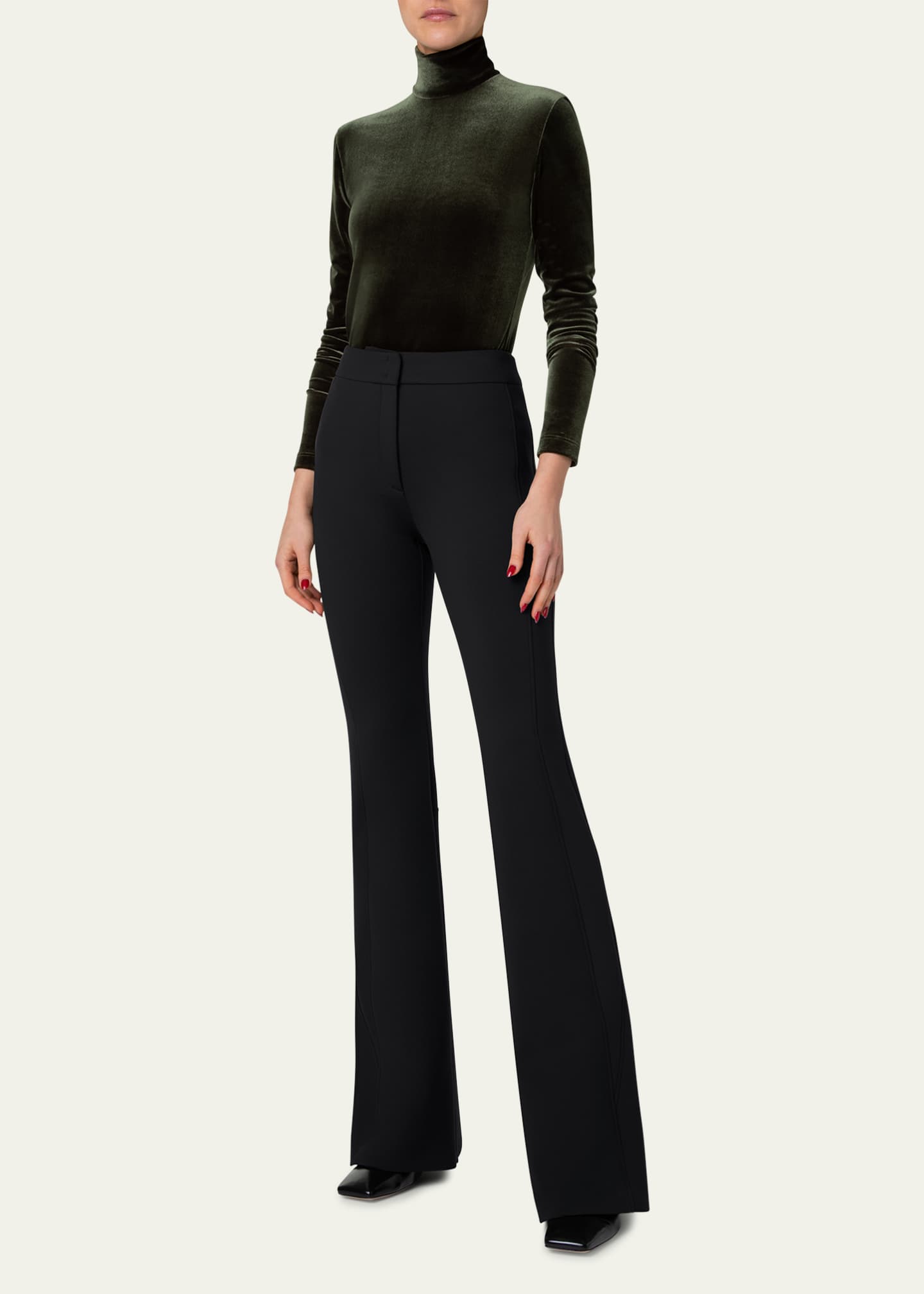Akris Faris Techno Neoprene Bootcut Pants Image 2 of 5