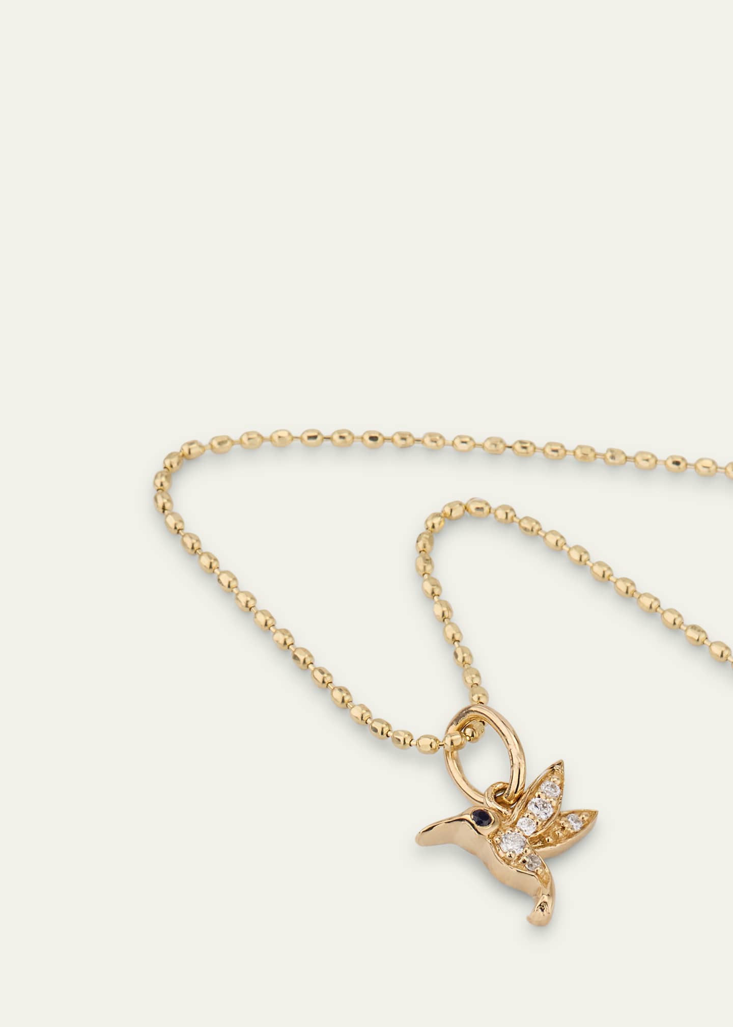 Sydney Evan Girl's Tiny Hummingbird Charm Necklace Image 2 of 3