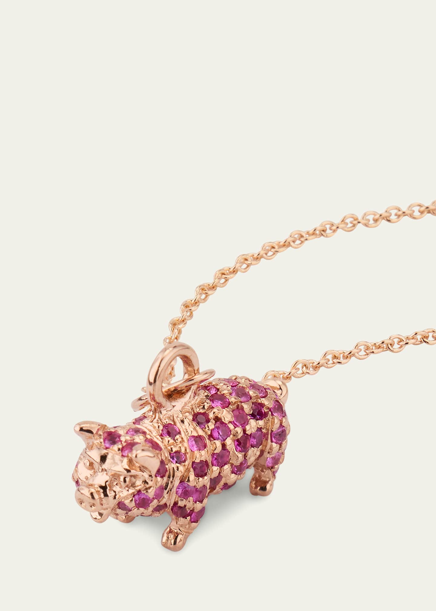 Sydney Evan Girl s Pig Pink Diamond Charm Necklace Bergdorf Goodman