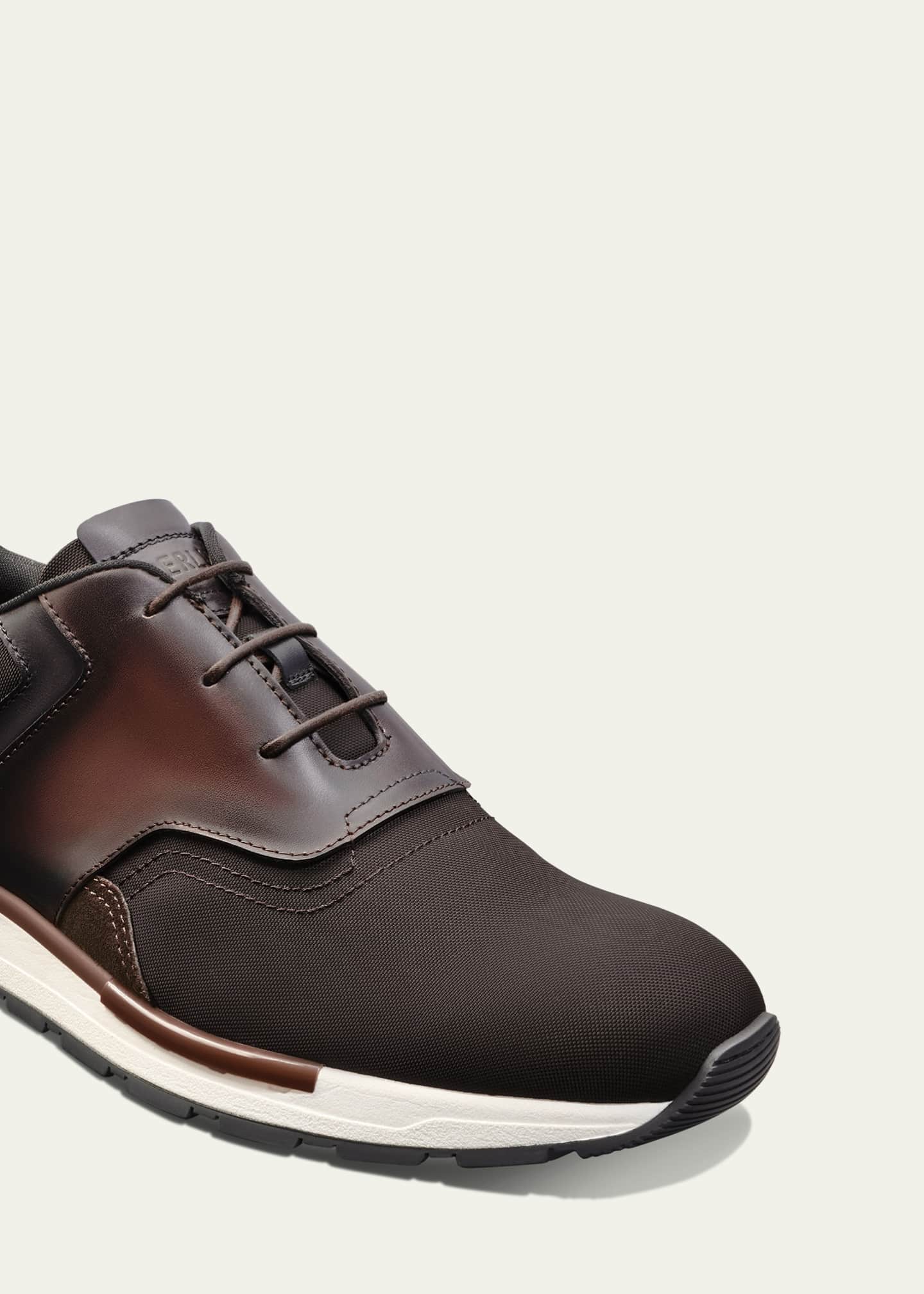 Berluti Men's Fast Track Leather and Nylon Runner Sneakers Image 4 of 4