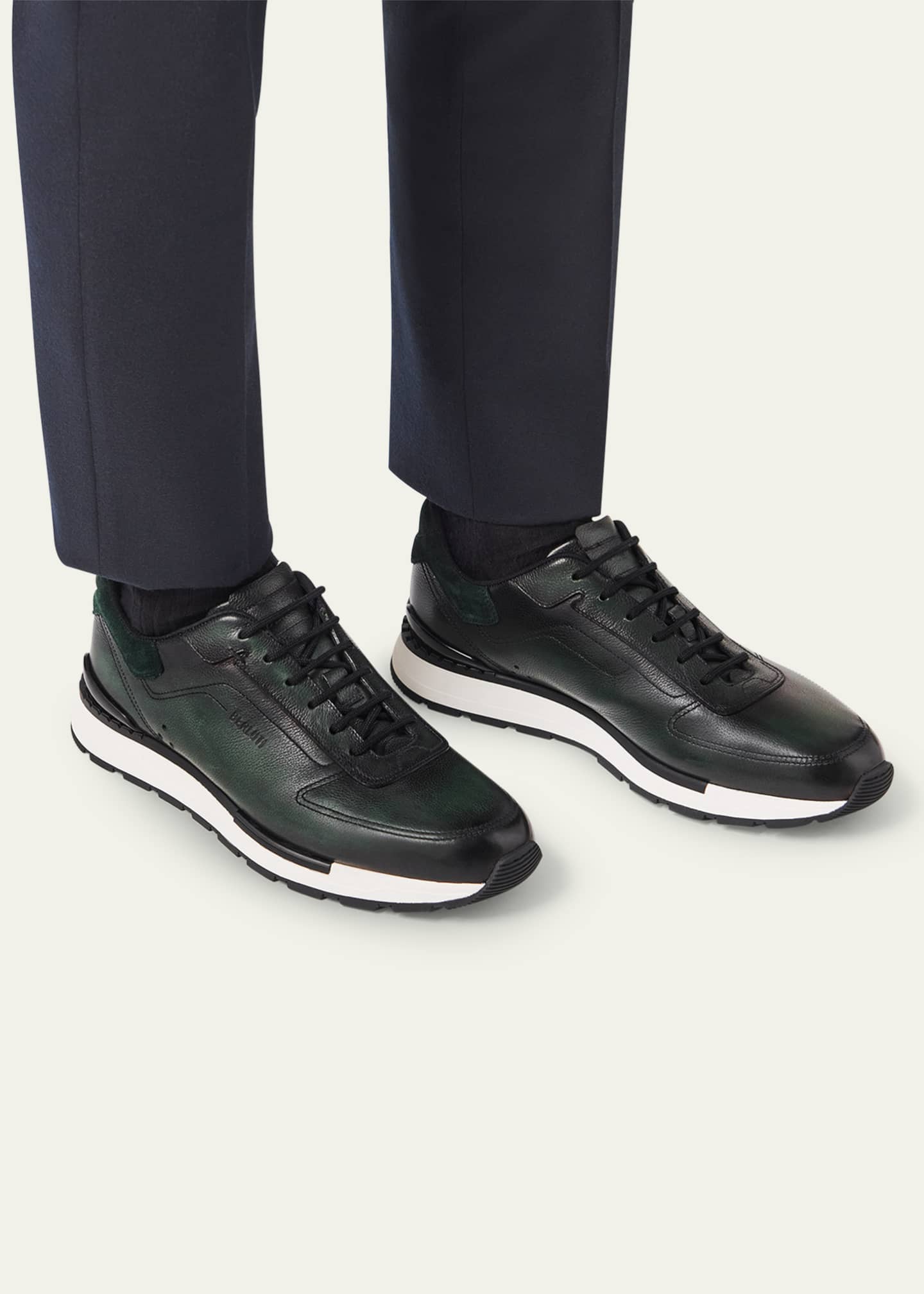 Berluti Men's Fast Track Leather Runner Sneakers Image 2 of 4