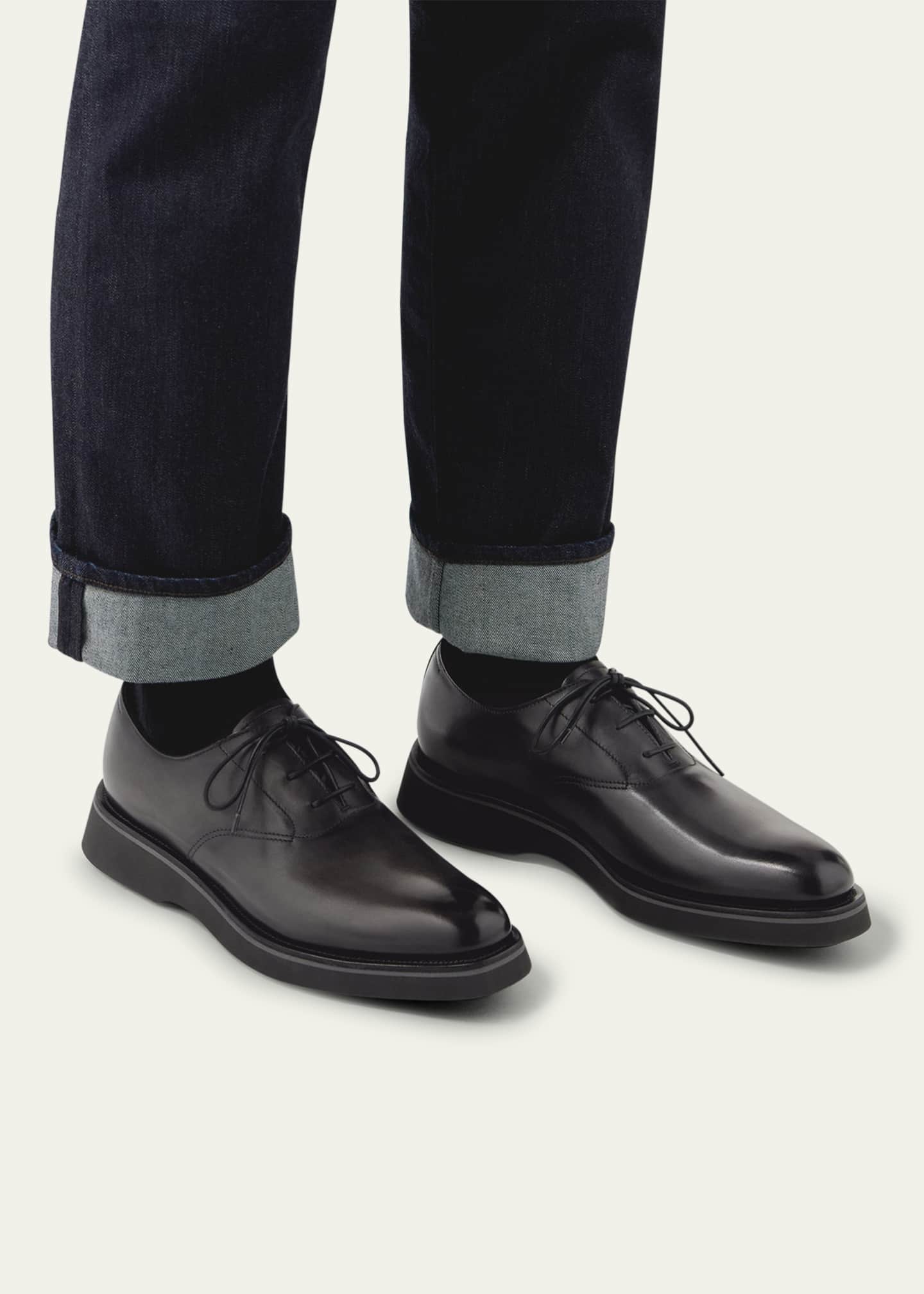 Berluti Men's Alessio Leather Oxfords - Bergdorf Goodman