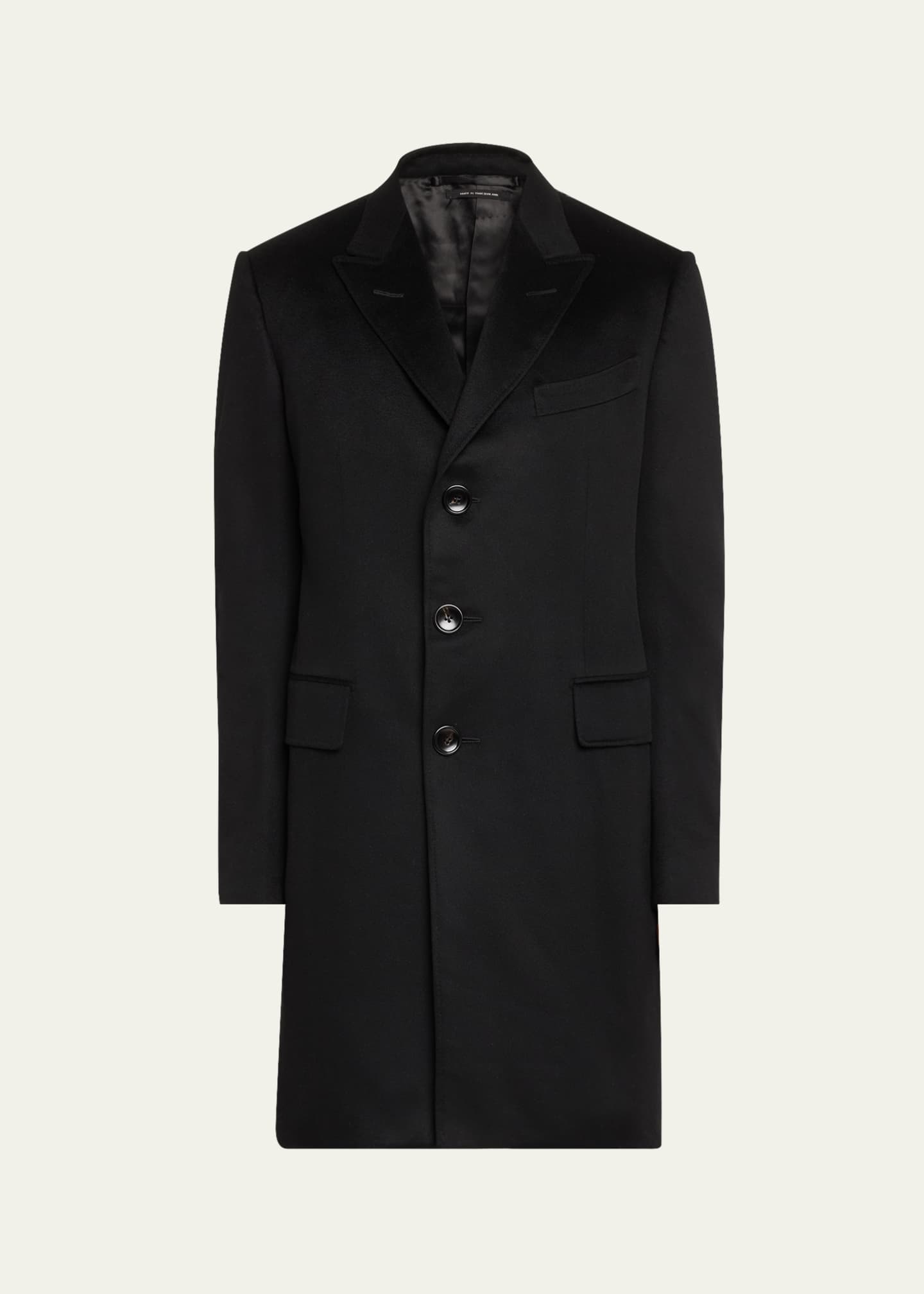 Tom Ford Men s Solid Cashmere Overcoat Black Men s 50R EU 40r Us Coats Jackets Outerwear Overcoats Topcoats Car Coats
