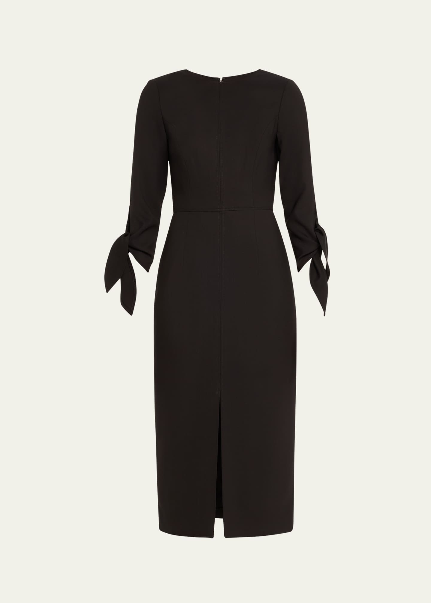 Carolina Herrera Wrist-Tie Wool Midi Dress - Bergdorf Goodman