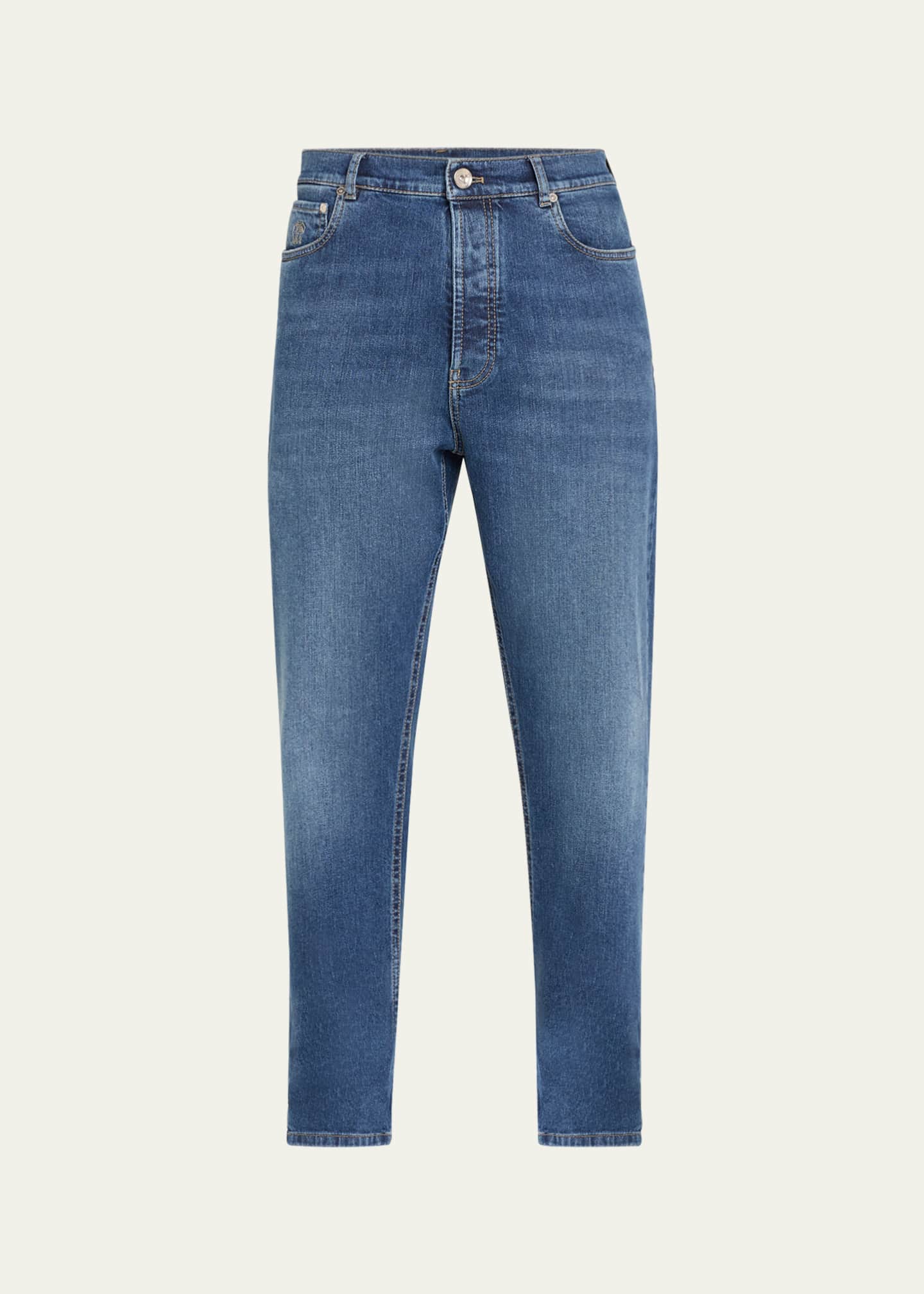 Brunello Cucinelli Men's Iconic Denim Slim-Fit Jeans Image 1 of 5