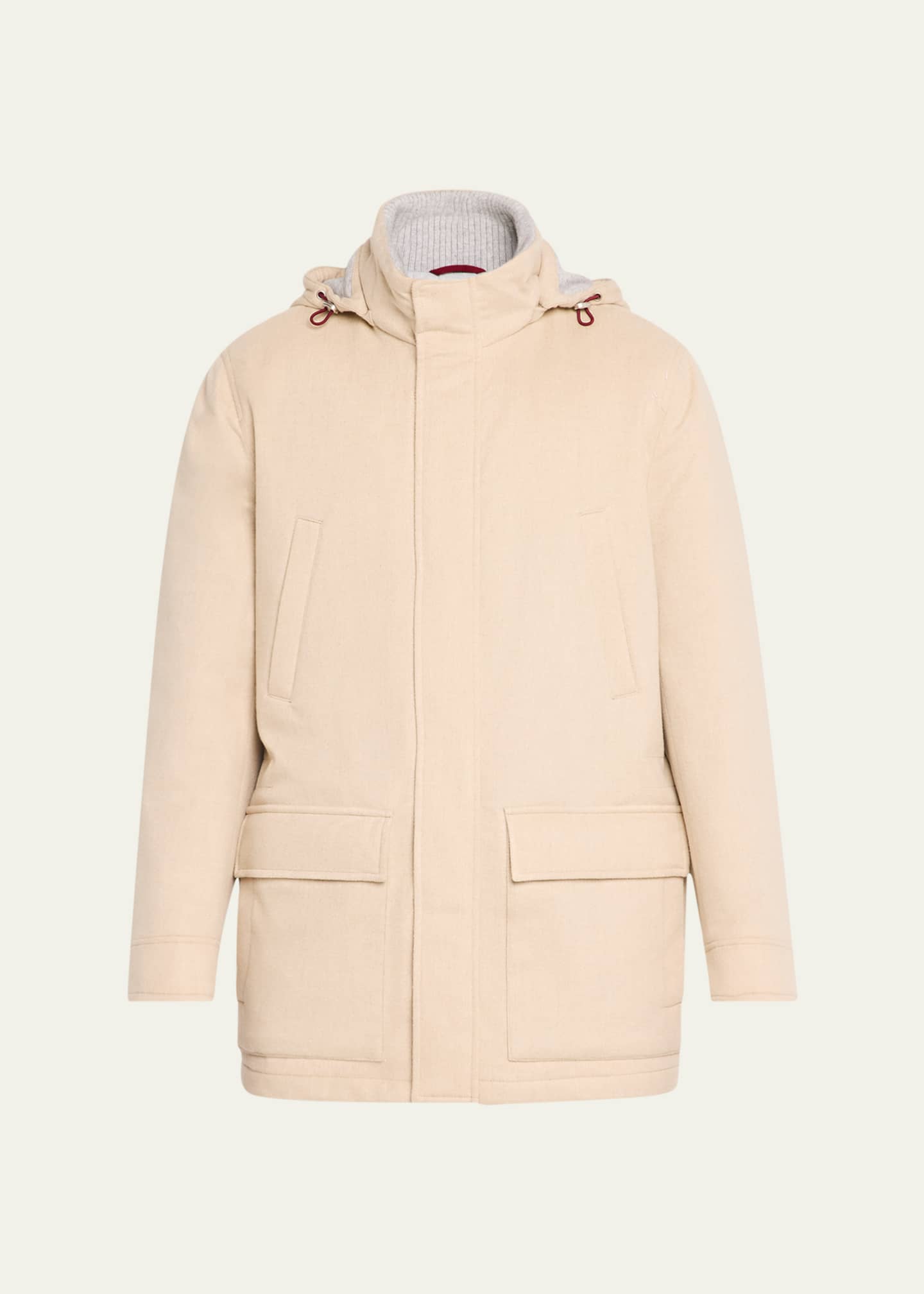 Brunello Cucinelli Men's Cashmere Zip Parka Image 1 of 3