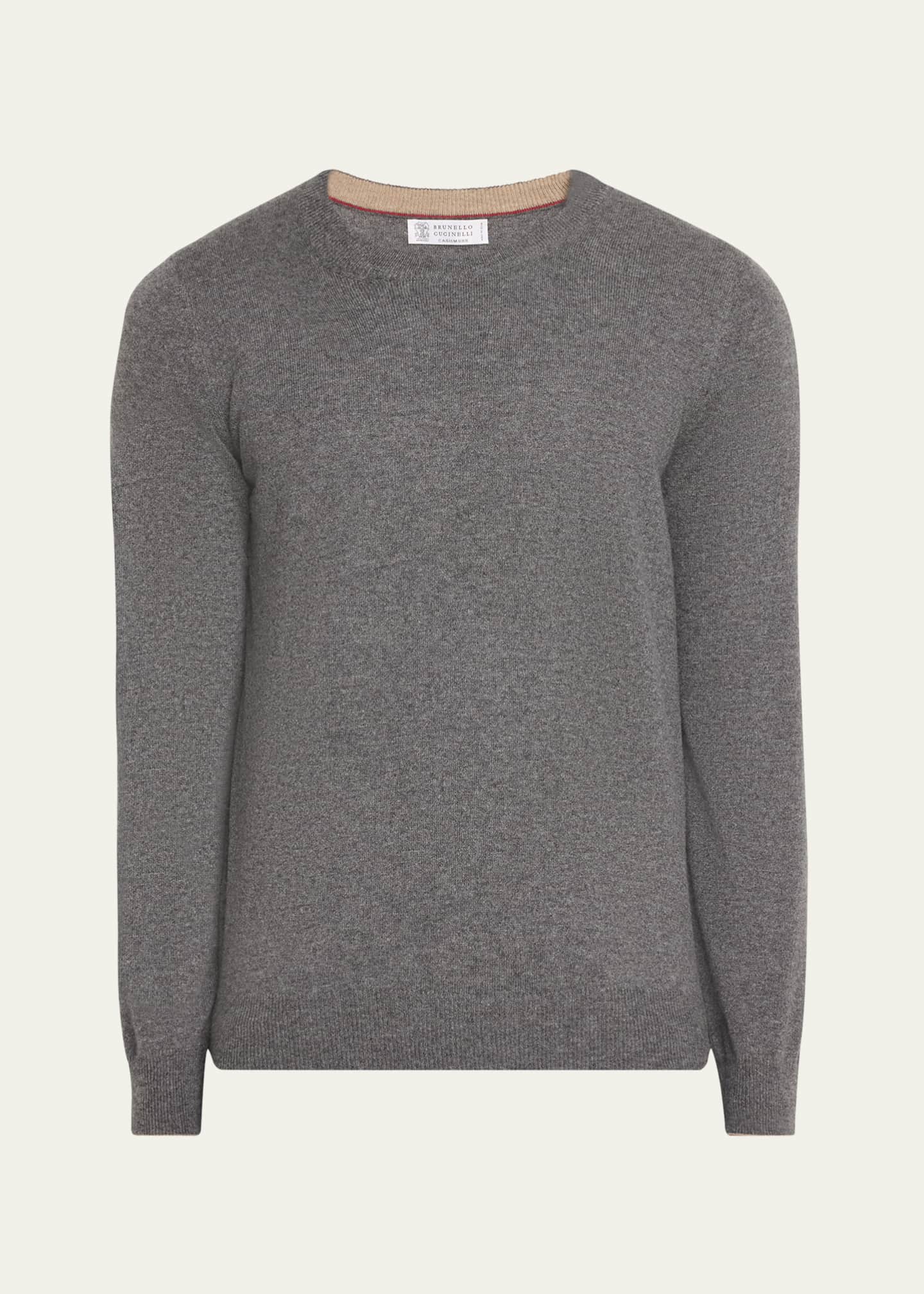 Brunello Cucinelli Men Pure Cashmere Crew-Neck Sweater
