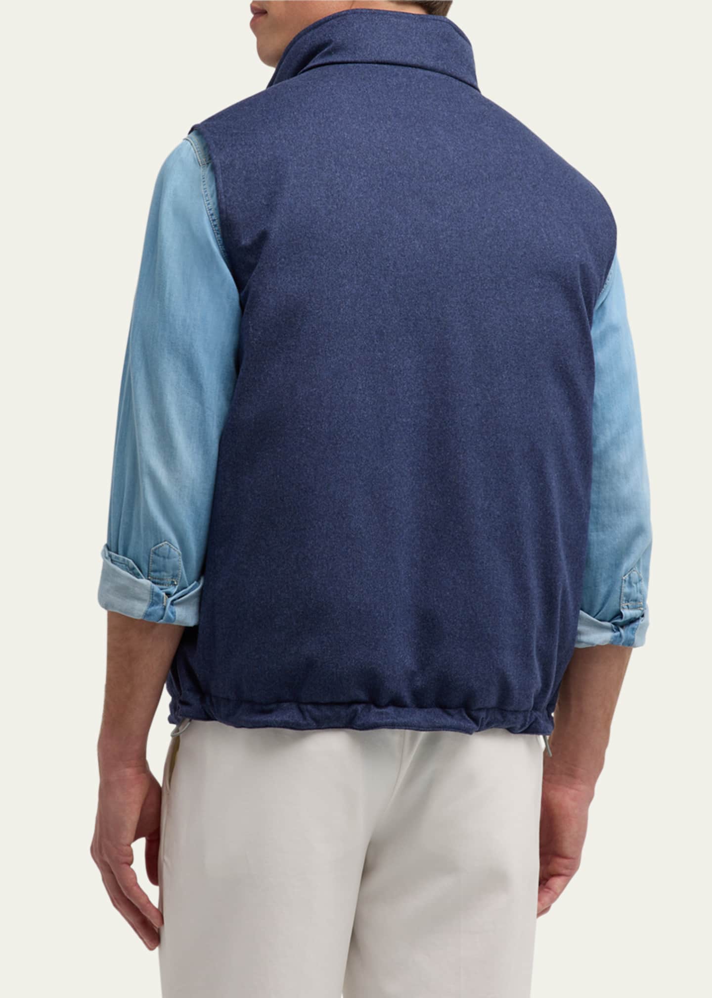 Brunello Cucinelli Men's Wool Padded Full-Zip Vest Image 3 of 5