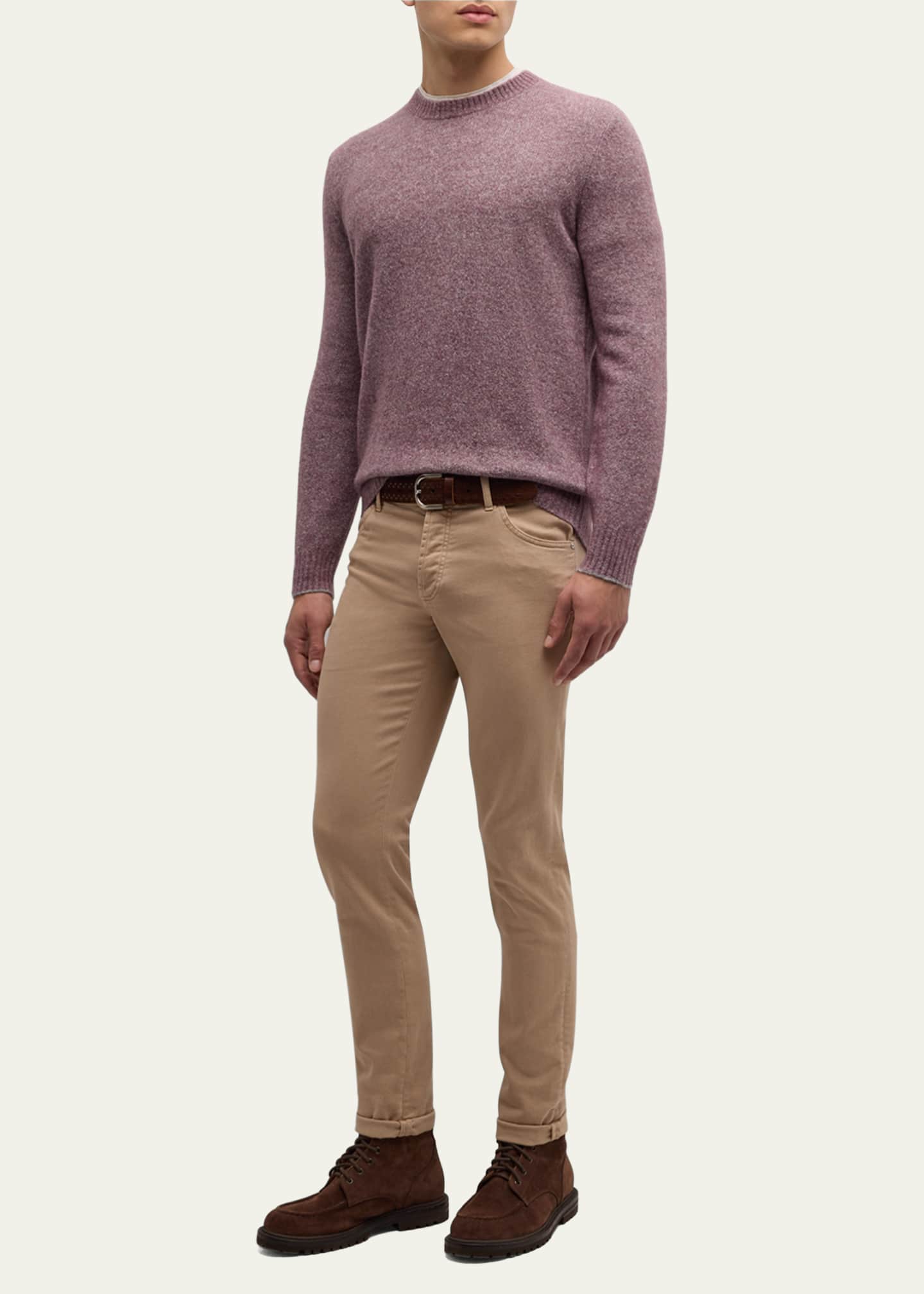 Brunello Cucinelli Men's Cotton Ribbed Sweatshirt Image 2 of 5