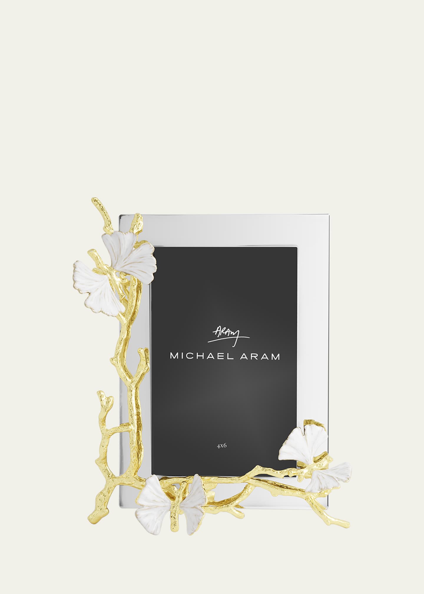 Michael Aram Butterfly Ginkgo White and Gold Frame, 4" x 6" Image 4 of 6