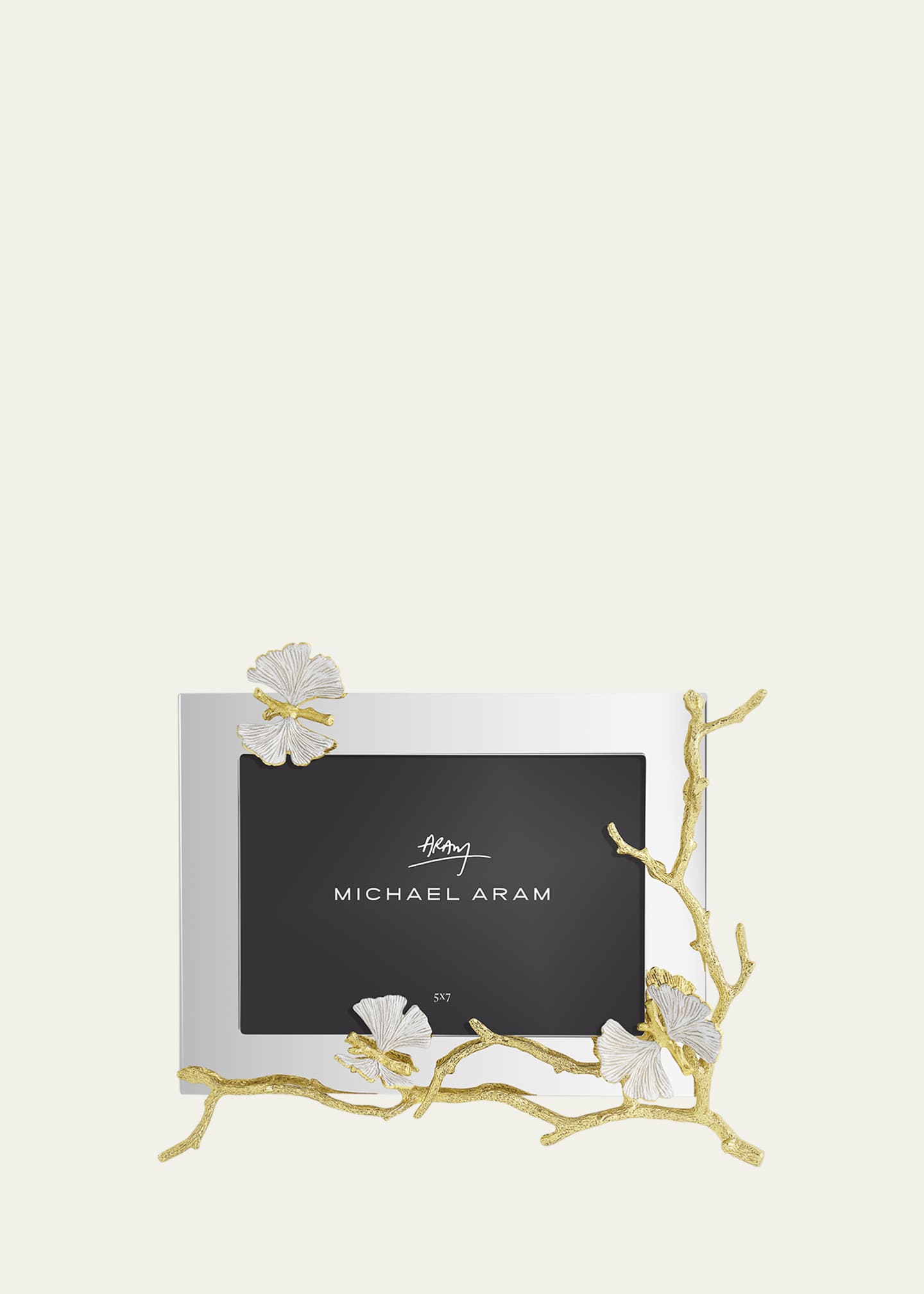 Michael Aram Butterfly Ginkgo White and Gold Frame, 5" x 7" Image 1 of 5