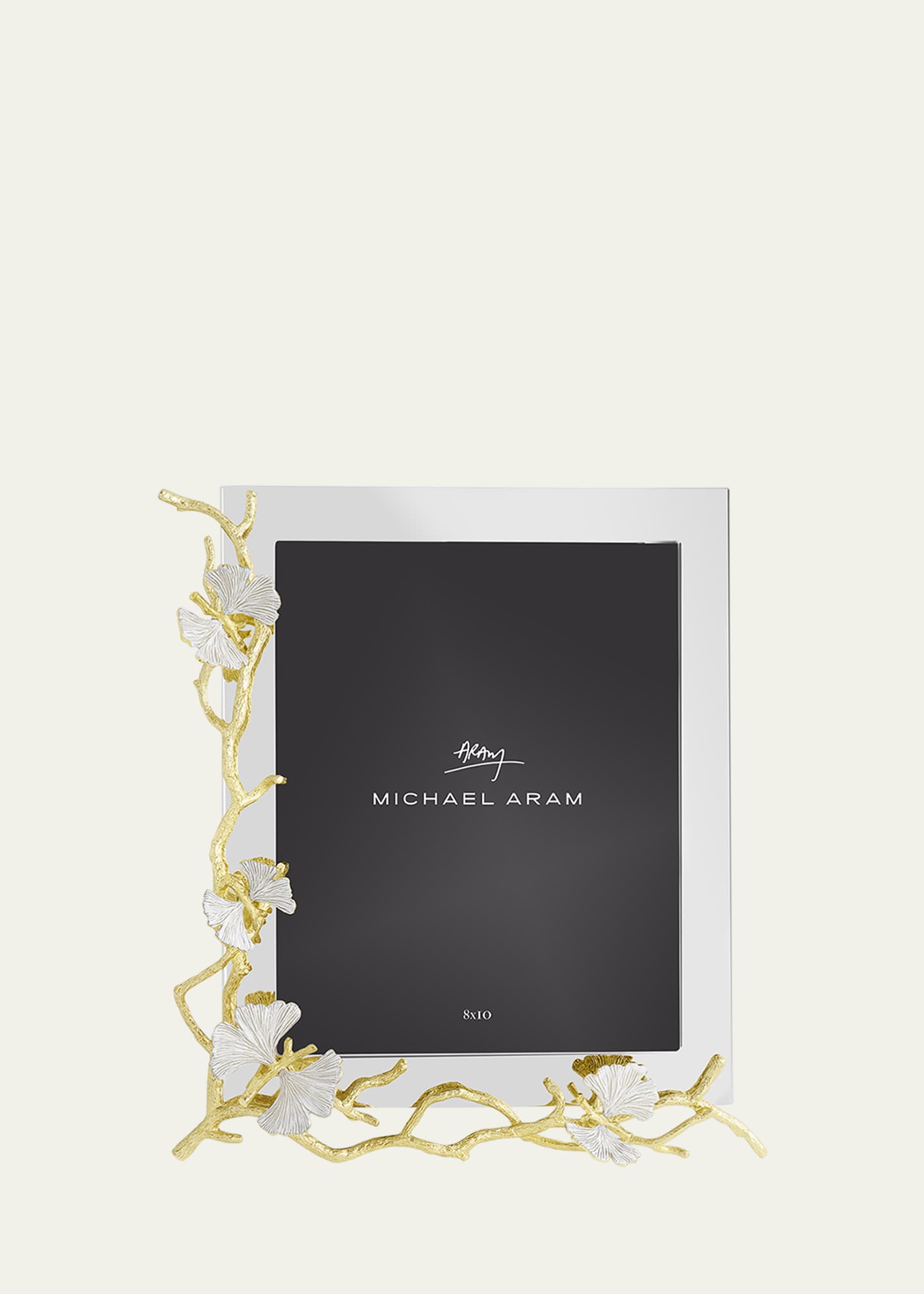 Michael Aram Butterfly Ginkgo White and Gold Frame, 8" x 10" Image 1 of 6
