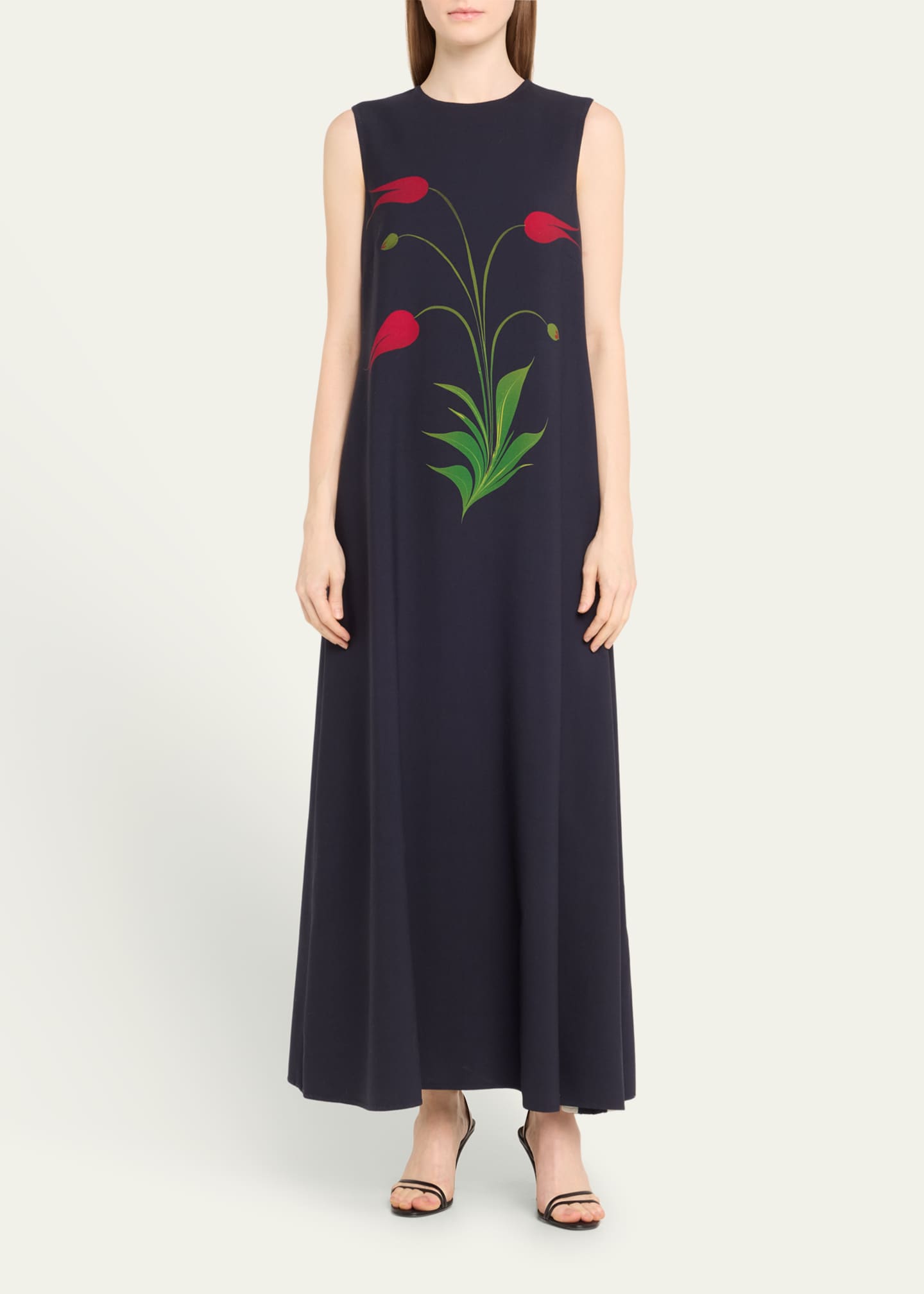 Oscar de la Renta Marbled Tulip Stretch-Wool Dress Image 2 of 5