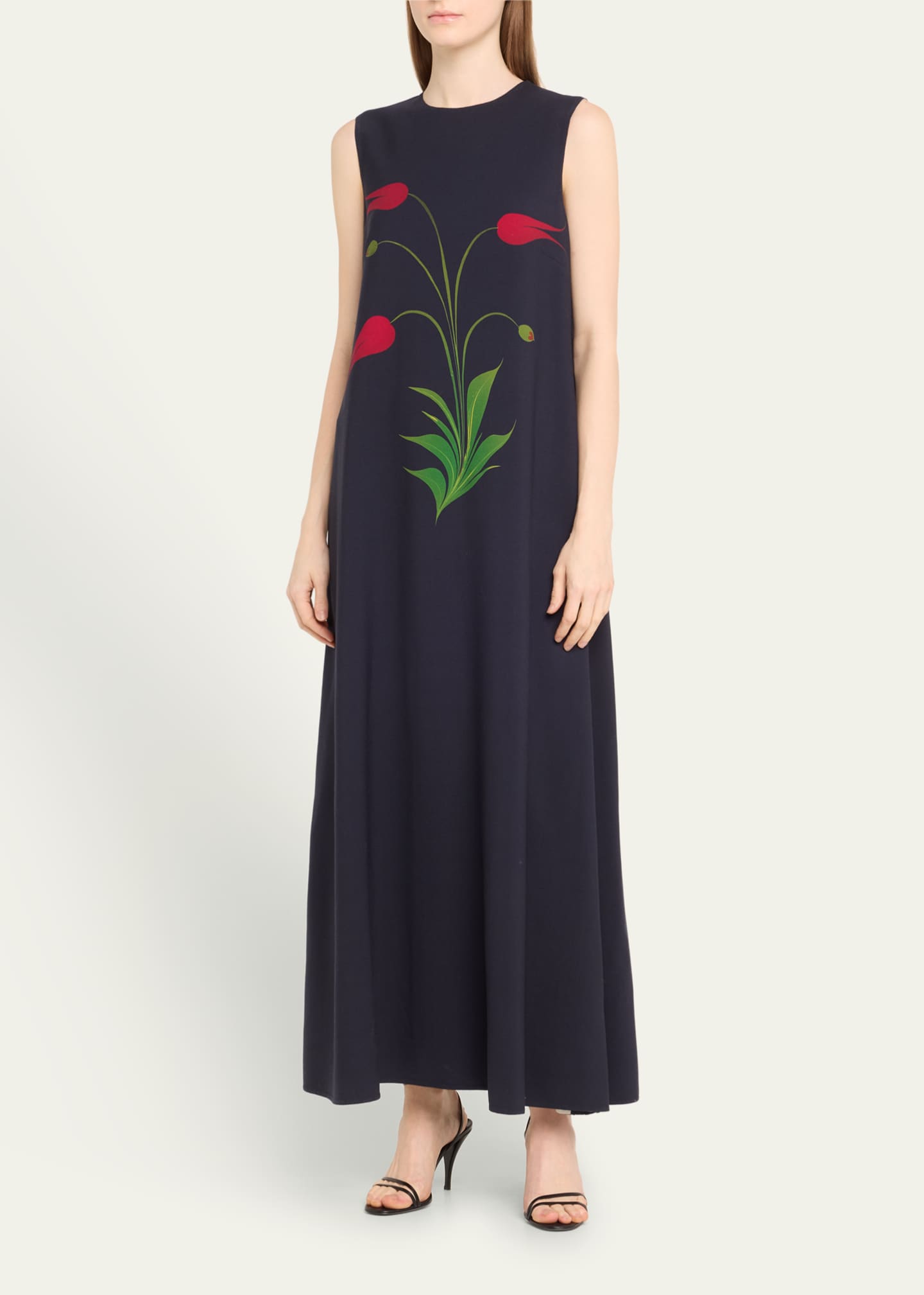 Oscar de la Renta Marbled Tulip Stretch-Wool Dress Image 4 of 5