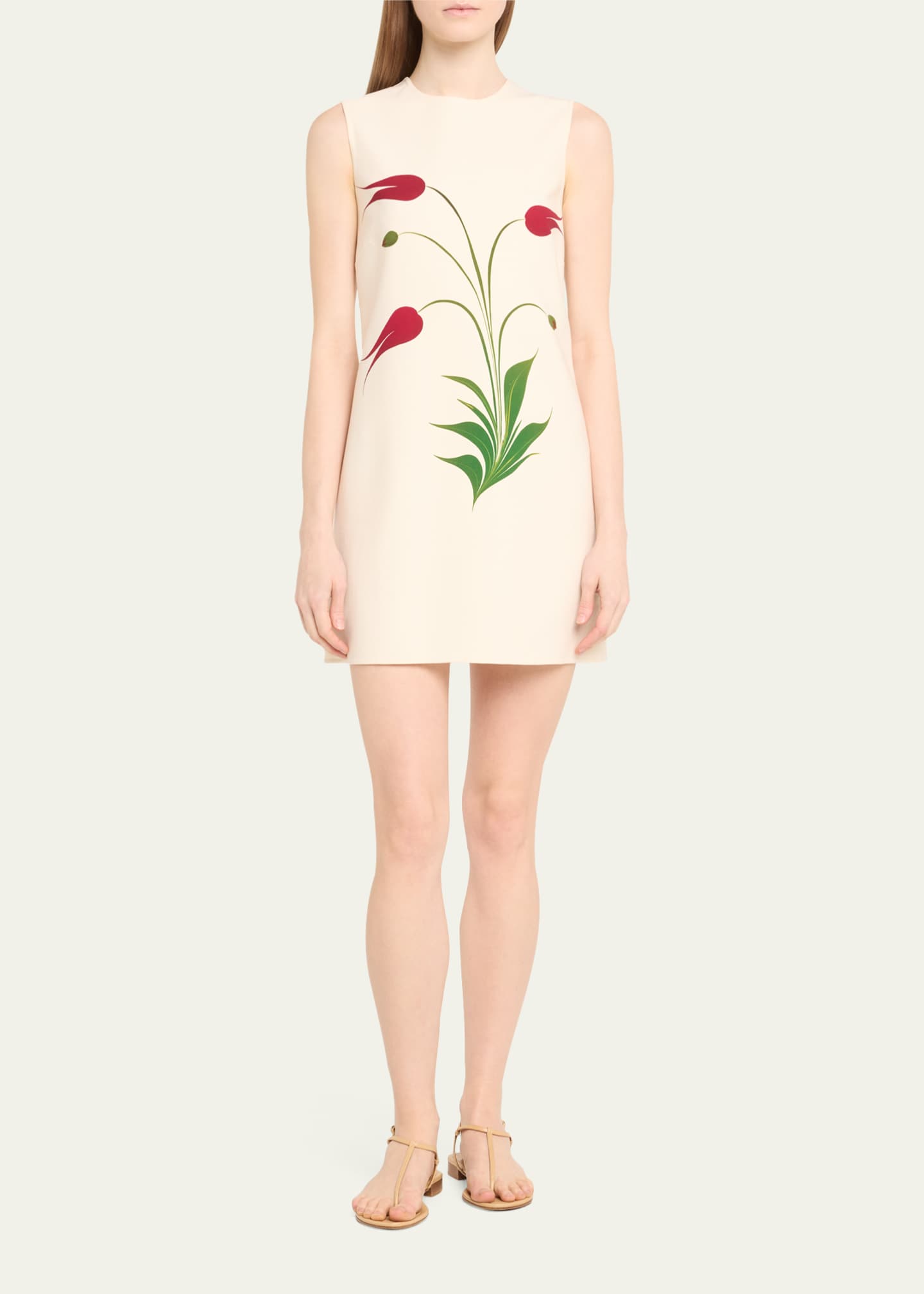 Oscar de la Renta Marbled Tulip Wool Shift Dress Image 2 of 5