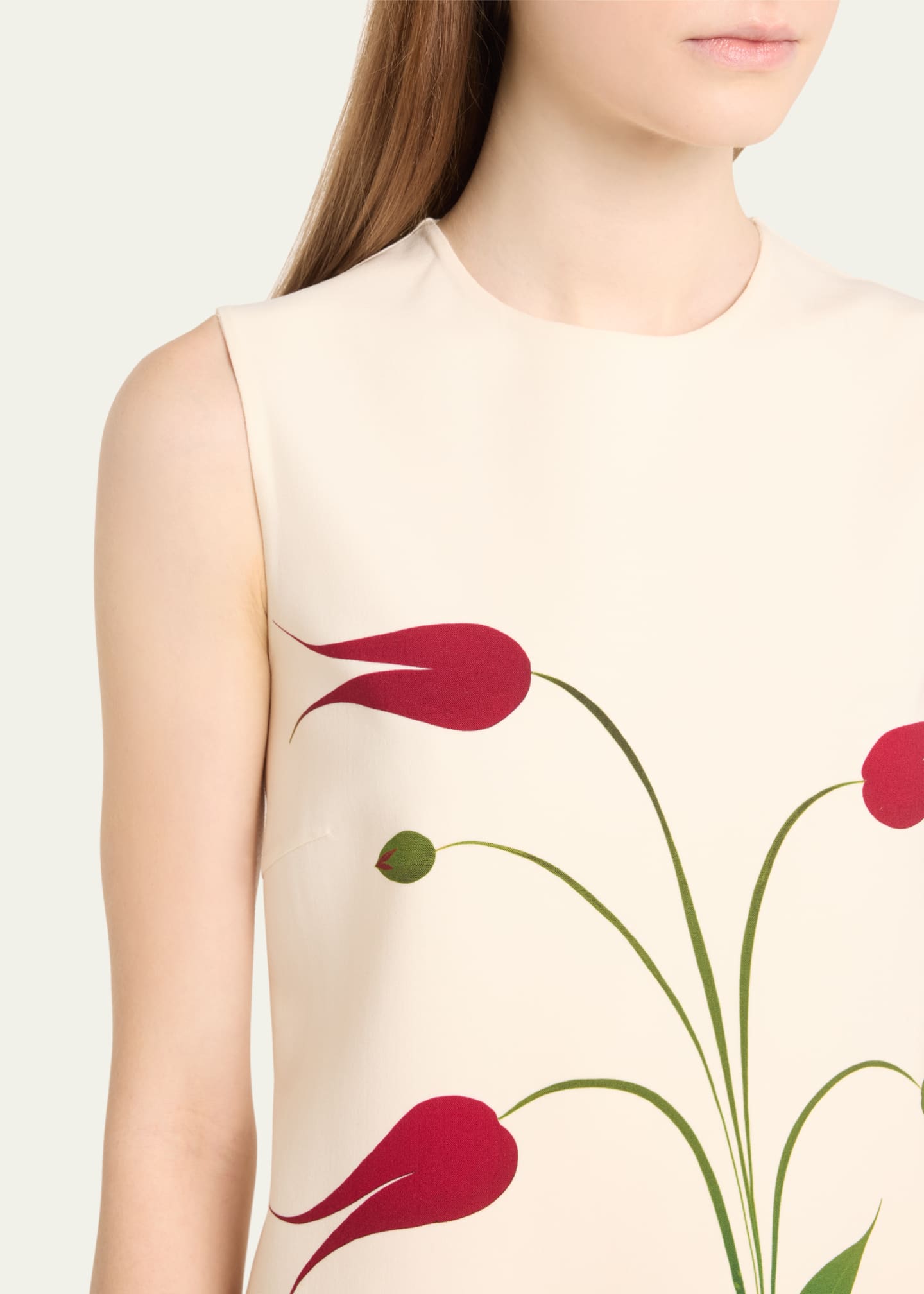 Oscar de la Renta Marbled Tulip Wool Shift Dress Image 5 of 5