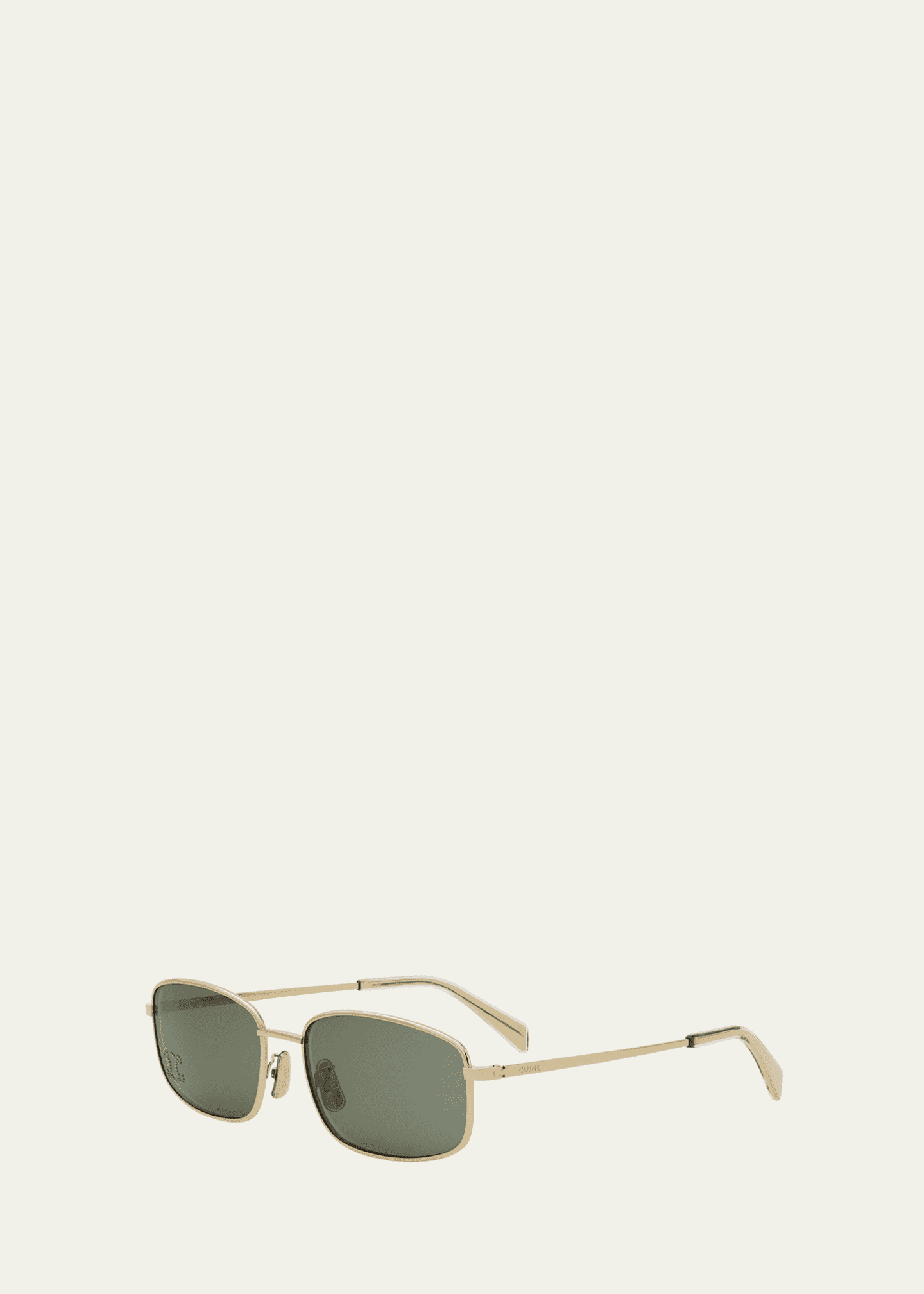 Celine Embellished Triomphe Metal Rectangle Sunglasses Image 2 of 5
