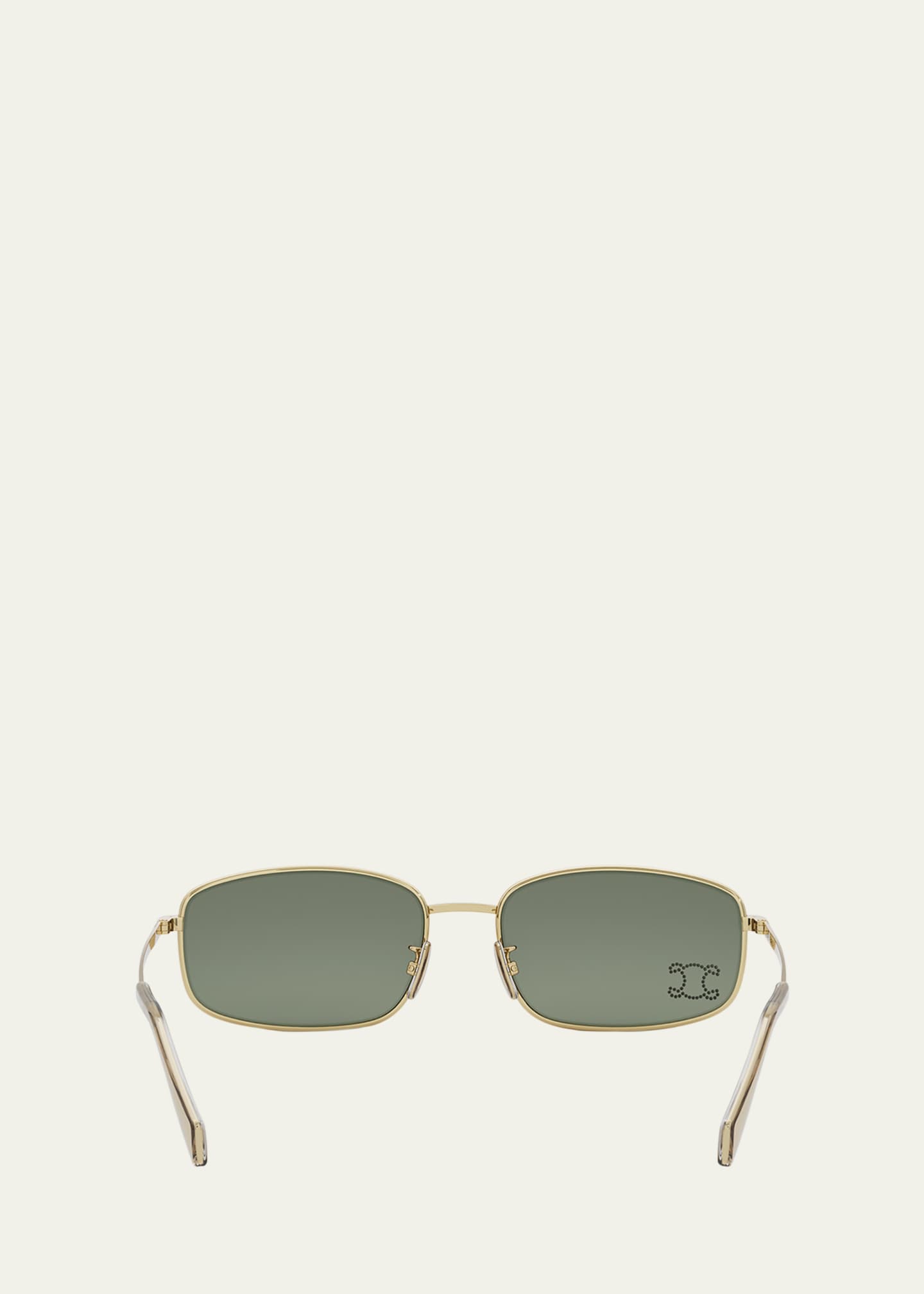 Celine Embellished Triomphe Metal Rectangle Sunglasses Image 5 of 5