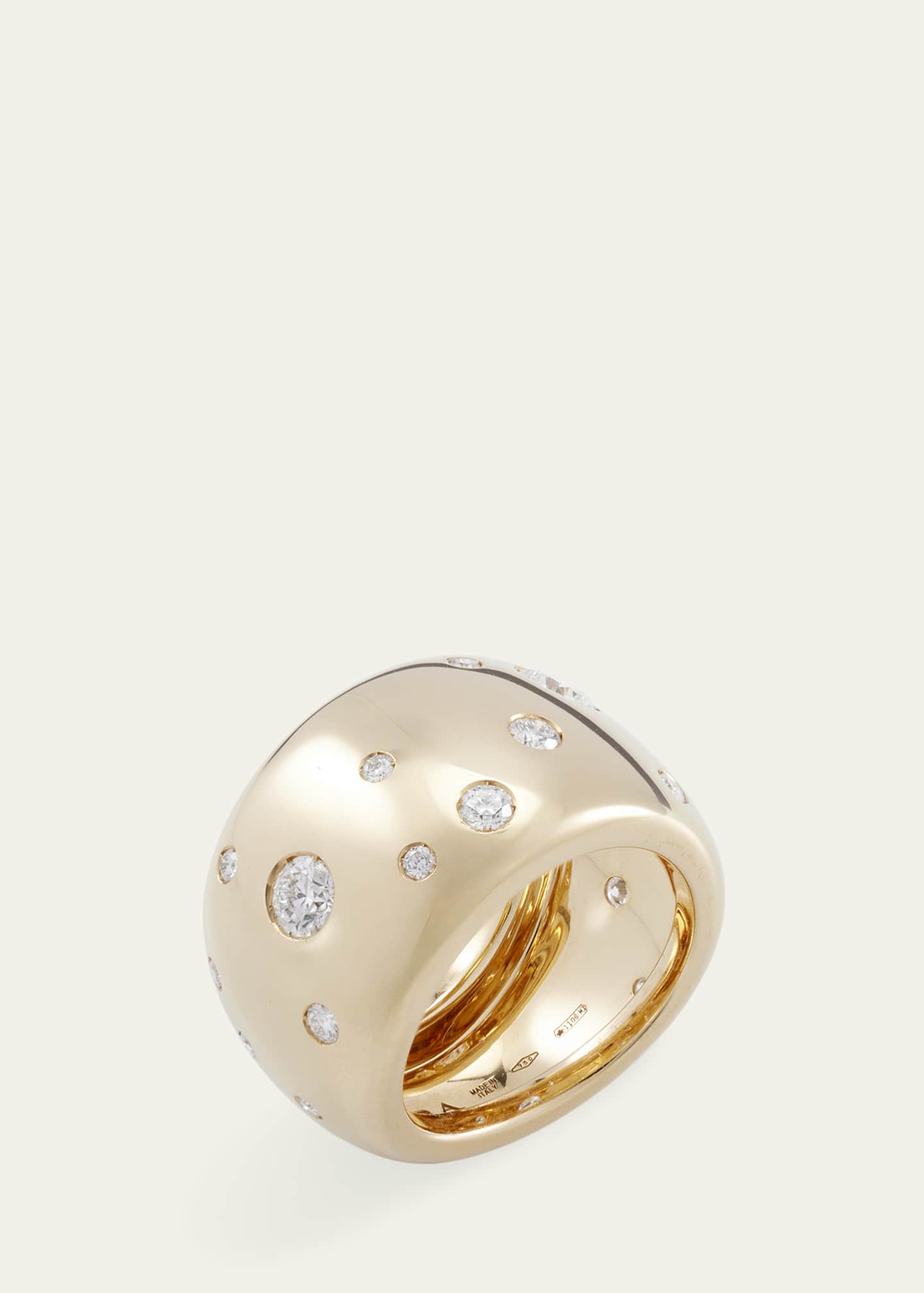 Verdura 18K Yellow Gold Diamond Constellation Band Ring Image 3 of 4