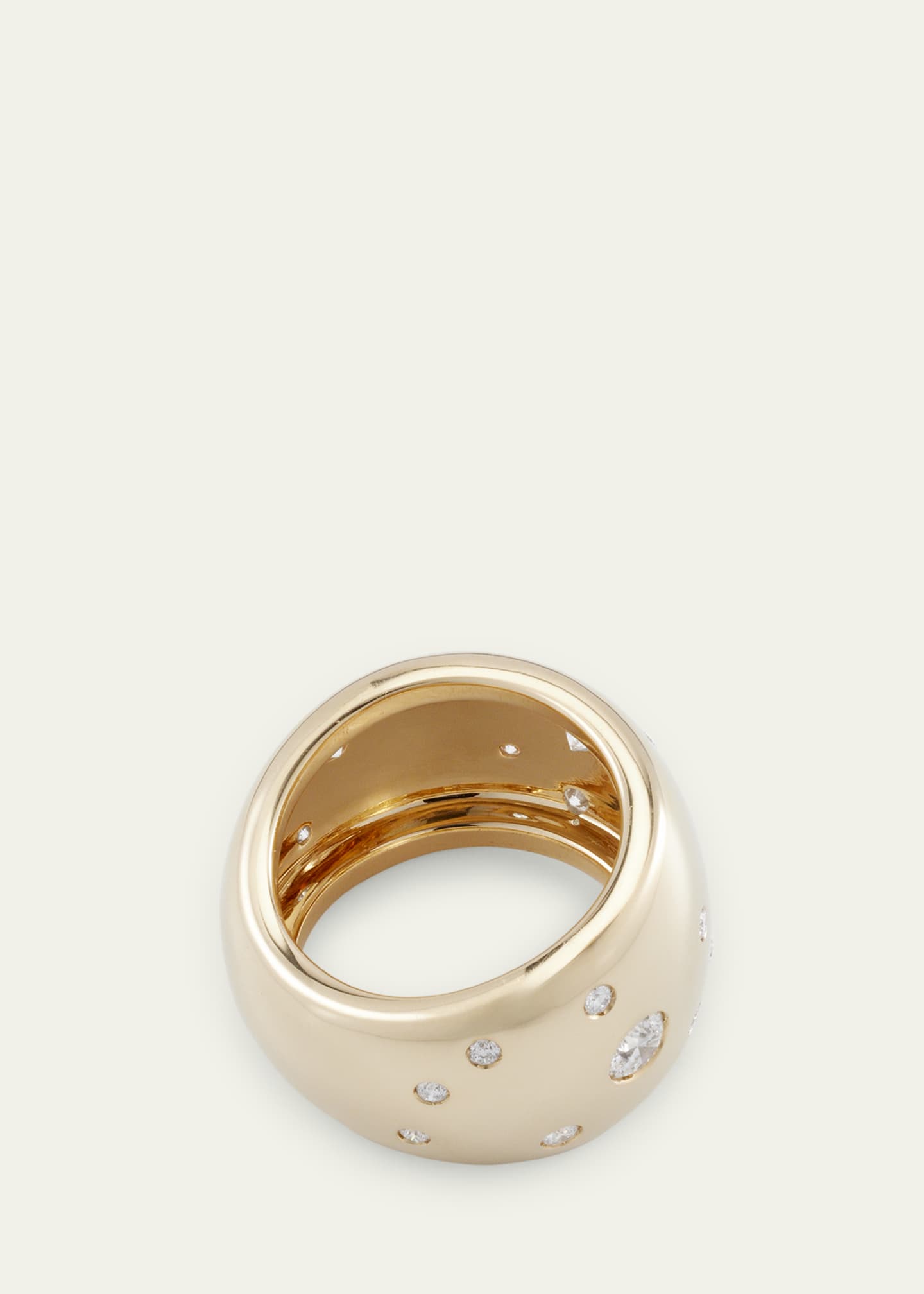 Verdura 18K Yellow Gold Diamond Constellation Band Ring Image 4 of 4