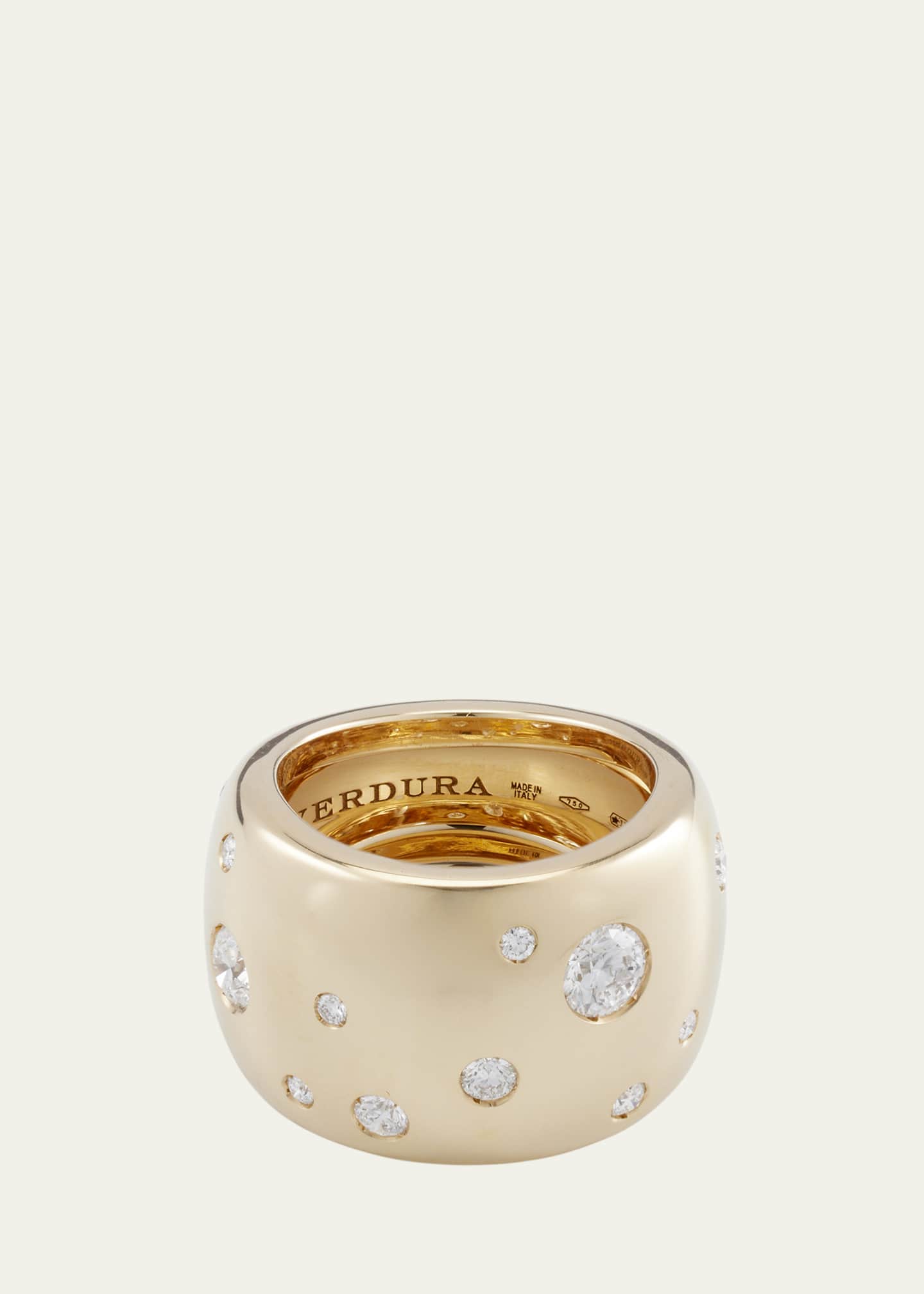 Verdura 18K Yellow Gold Diamond Constellation Band Ring Image 1 of 4