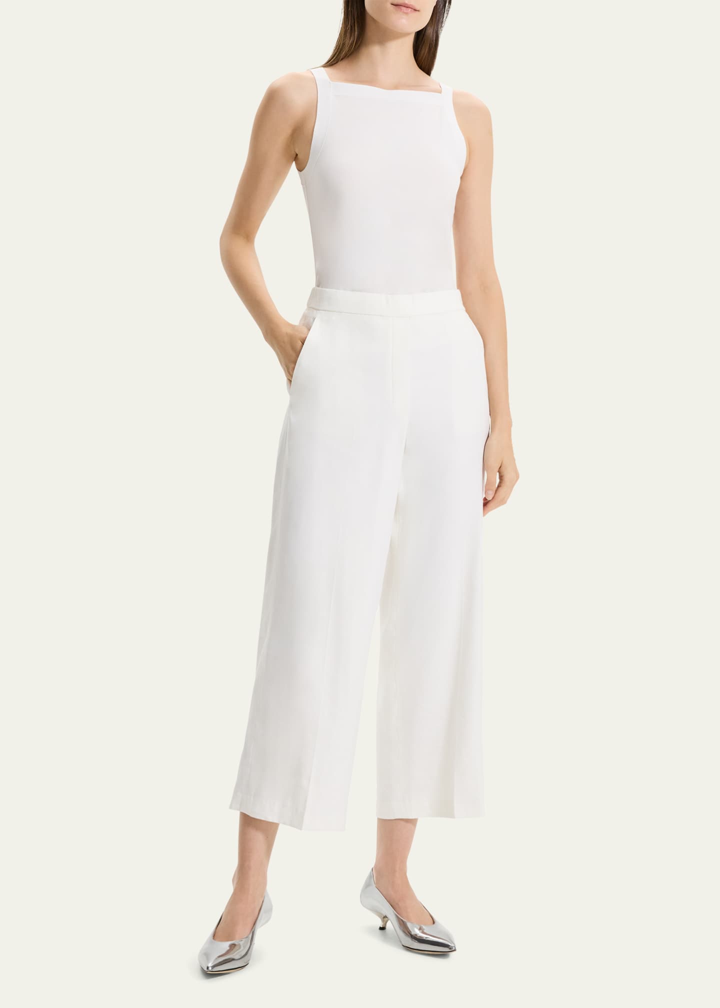 Theory Relaxed Straight-Leg Pull-On Pants Image 2 of 5