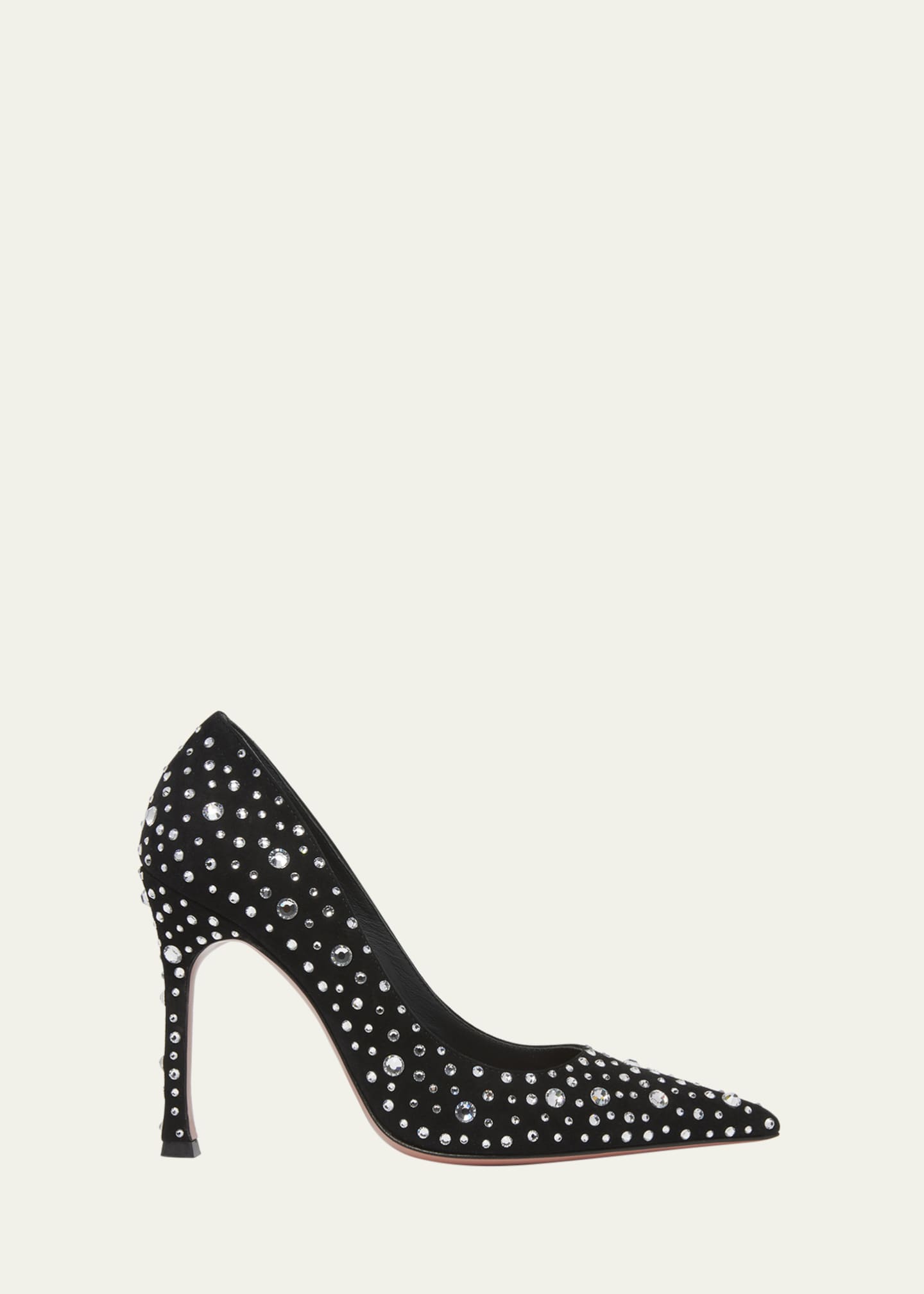 Amina Muaddi Elsa Crystal Suede Pumps Image 1 of 4