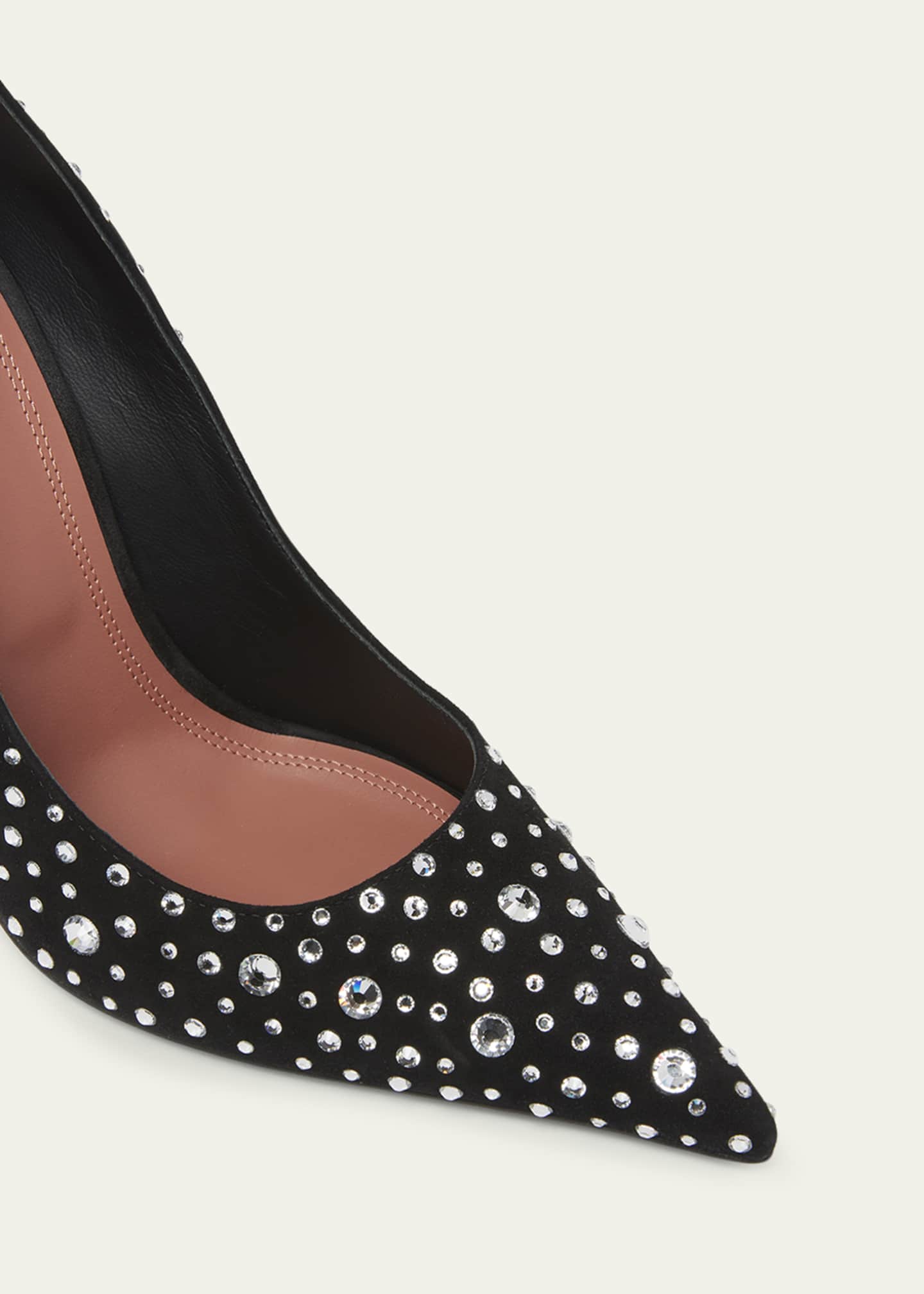 Amina Muaddi Elsa Crystal Suede Pumps Image 4 of 4