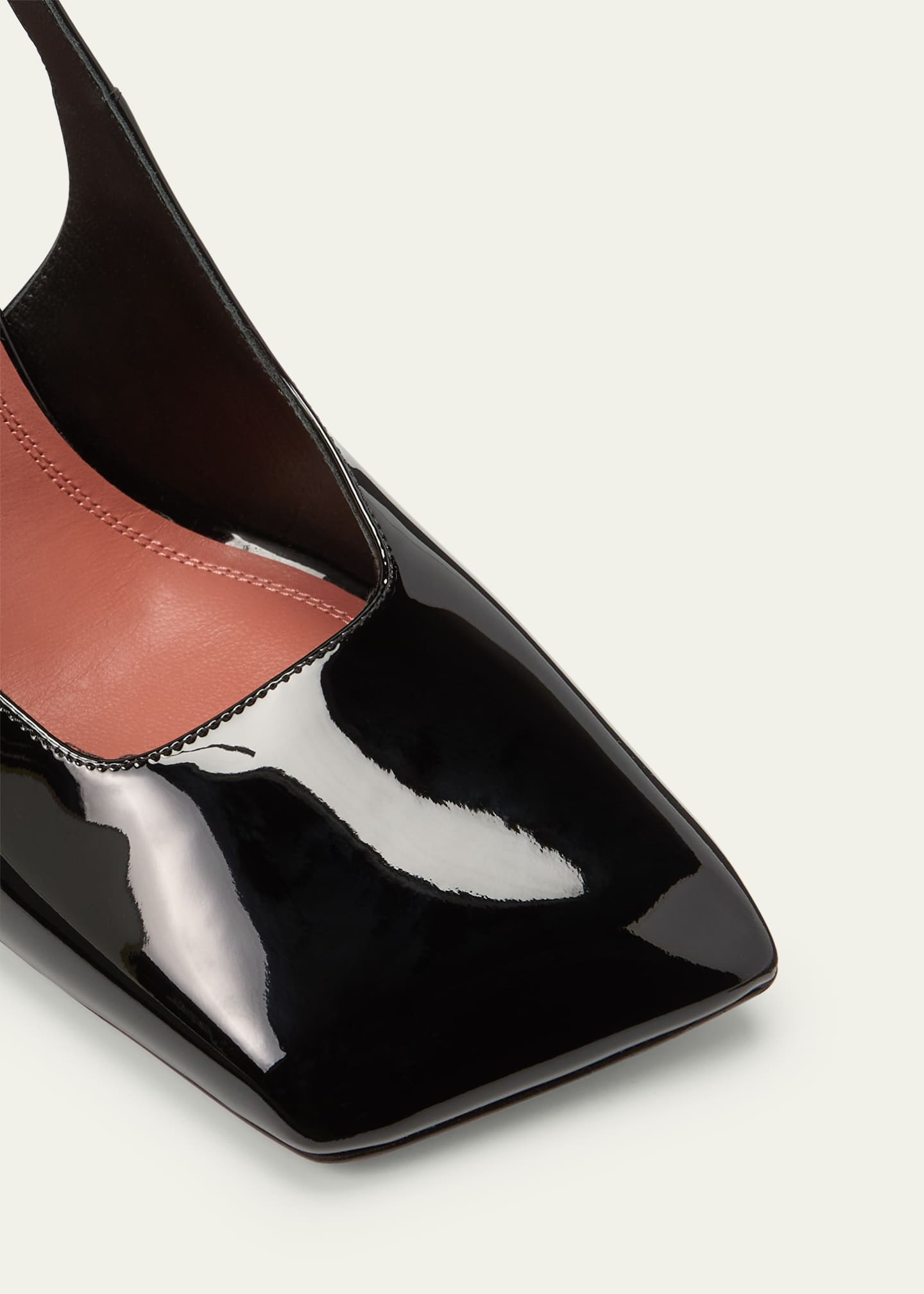 Amina Muaddi Charlotte Patent Leather Slingback Pumps Image 5 of 5